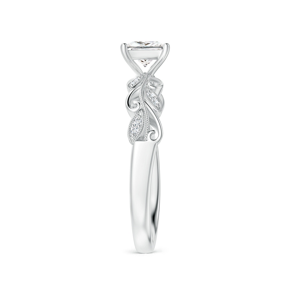 4.7mm GVS2 Vintage Inspired Princess-Cut Diamond Ring with Scrollwork in White Gold side-2