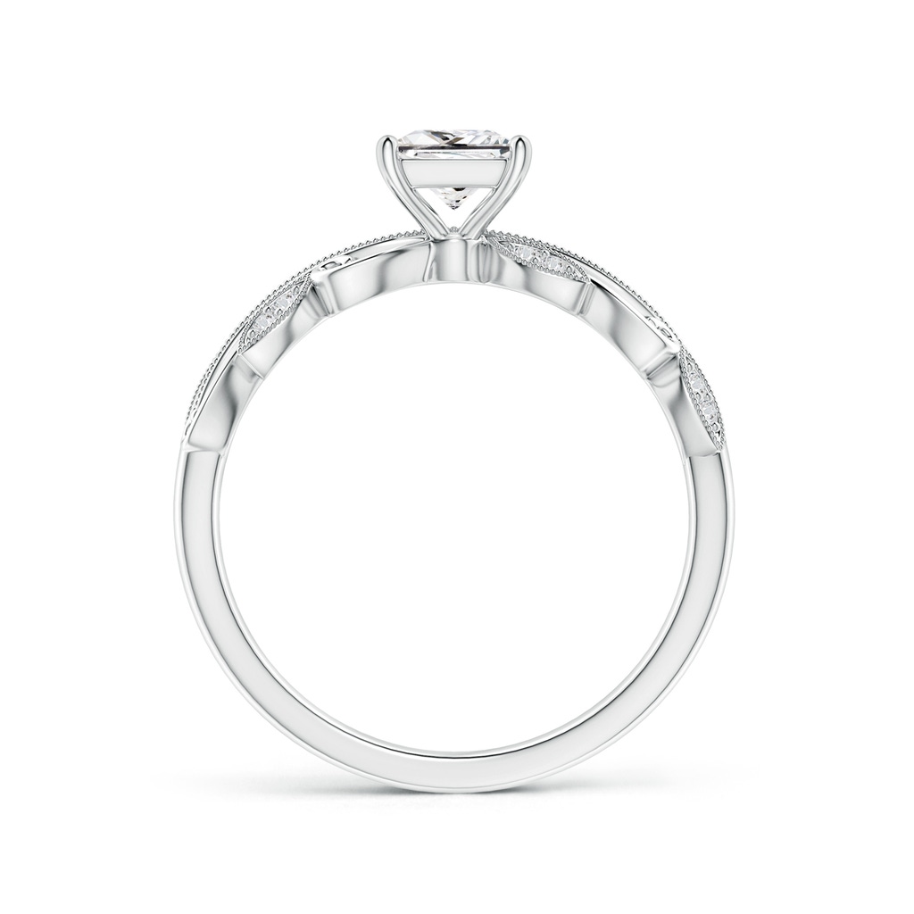4.7mm HSI2 Vintage Inspired Princess-Cut Diamond Ring with Scrollwork in 18K White Gold - side_1