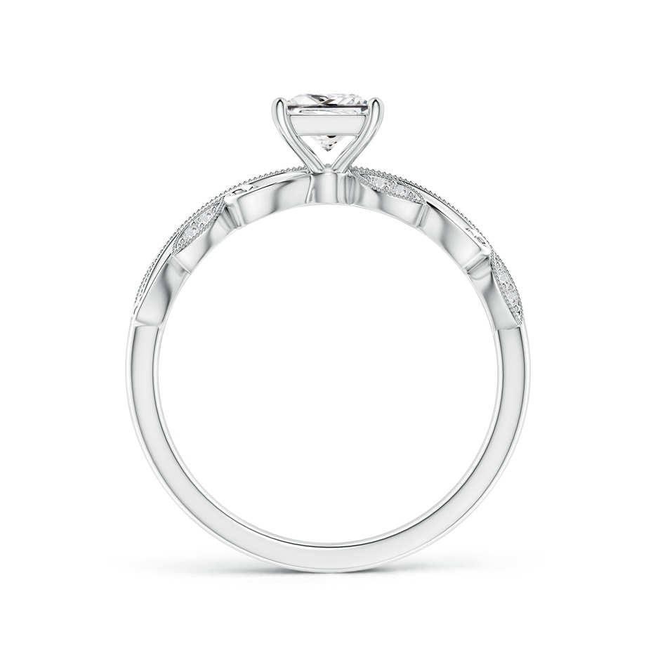 4.7mm HSI2 Vintage Inspired Princess-Cut Diamond Ring with Scrollwork in White Gold side-1