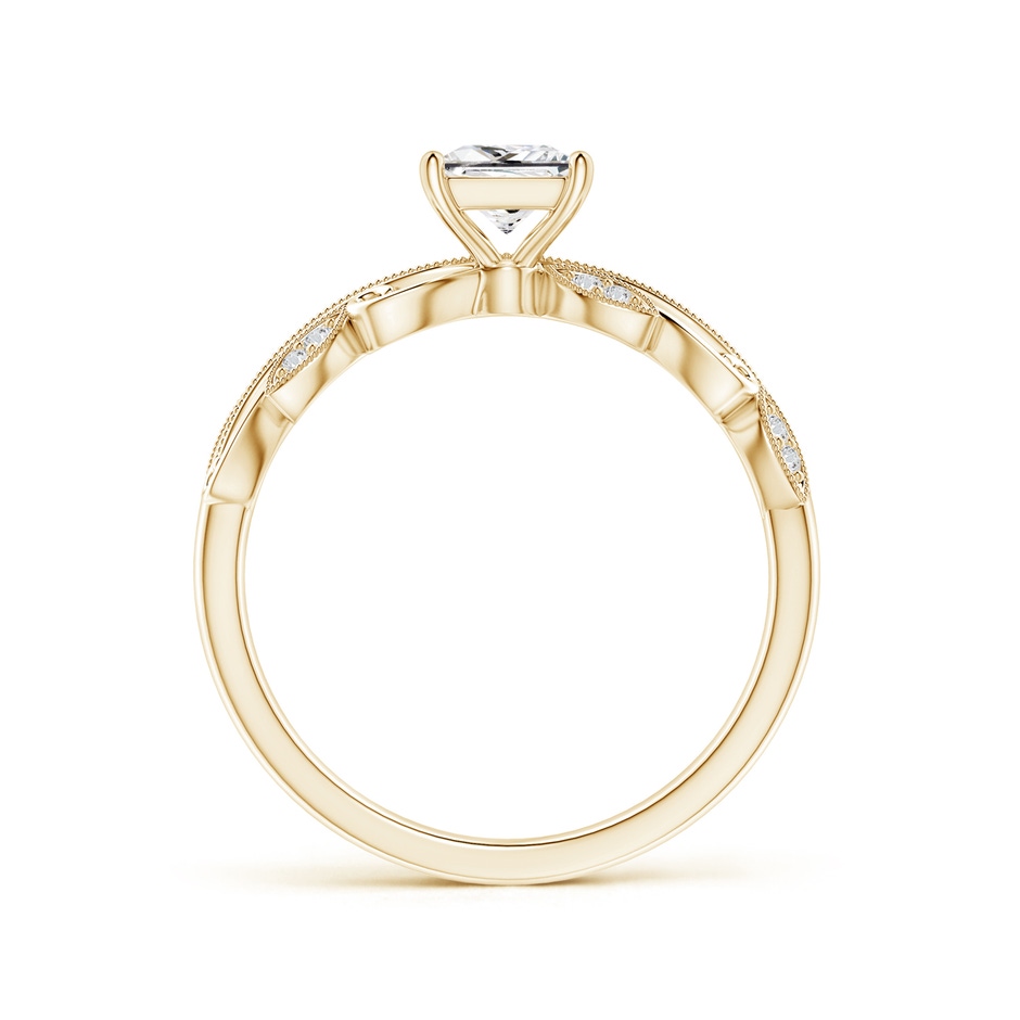 4.7mm HSI2 Vintage Inspired Princess-Cut Diamond Ring with Scrollwork in Yellow Gold side-1