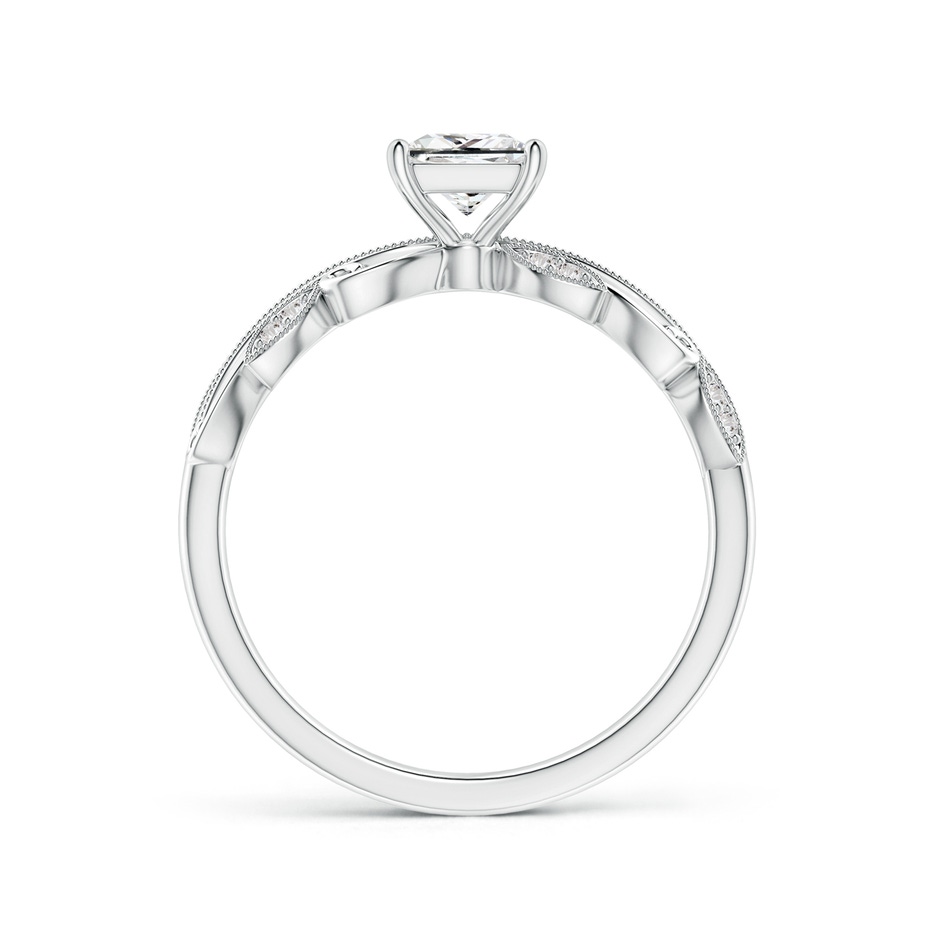 4.7mm IJI1I2 Vintage Inspired Princess-Cut Diamond Ring with Scrollwork in 9K White Gold side-1