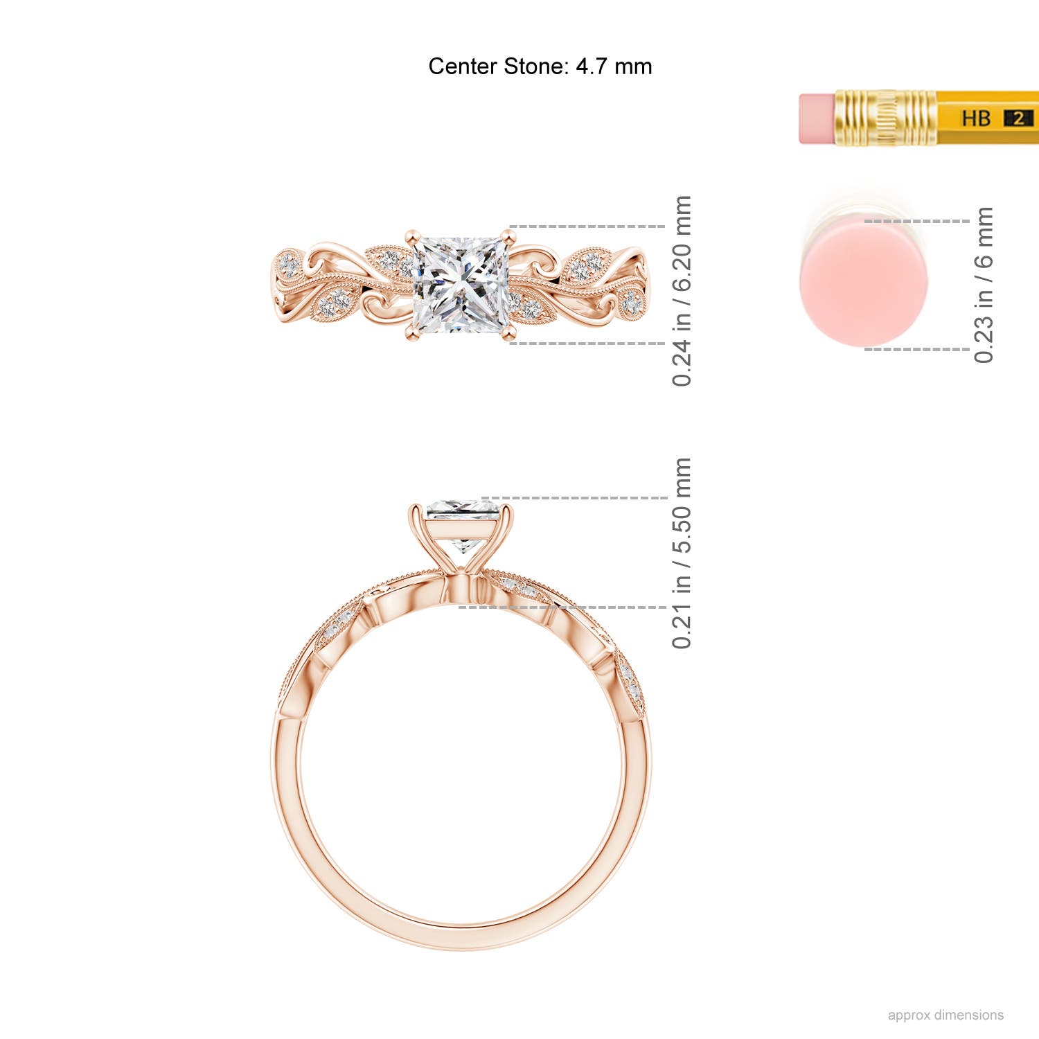 I-J, I1-I2 / 0.61 CT / 14 KT Rose Gold