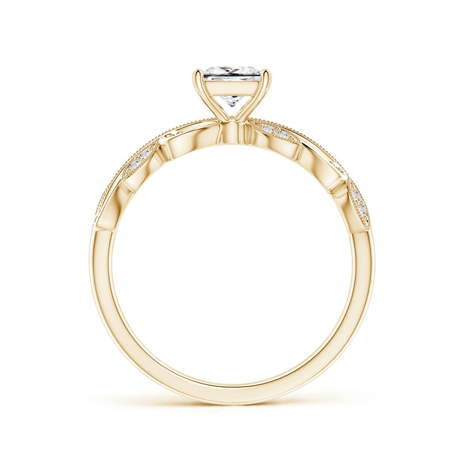 4.7mm IJI1I2 Vintage Inspired Princess-Cut Diamond Ring with Scrollwork in Yellow Gold side-1