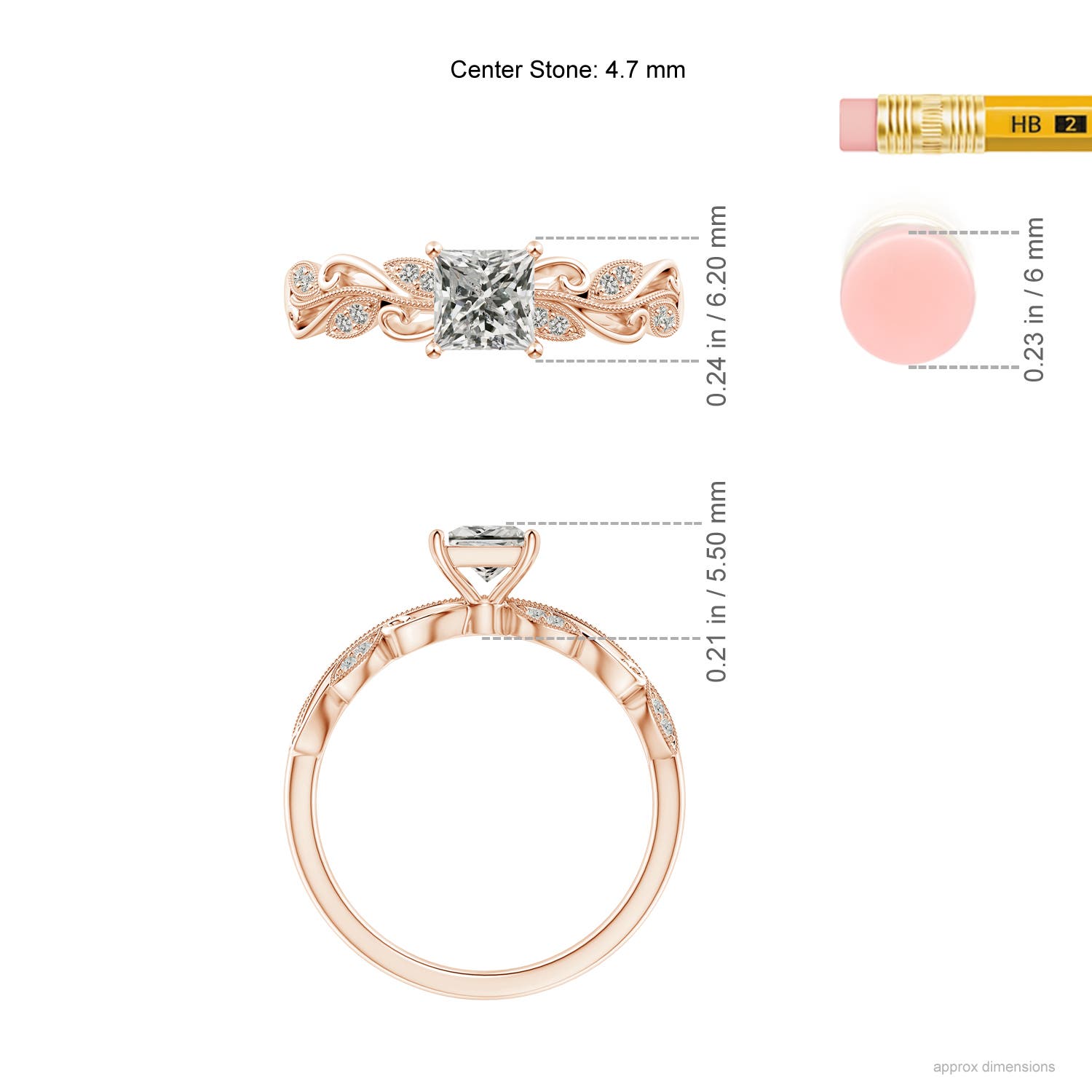 K, I3 / 0.61 CT / 14 KT Rose Gold