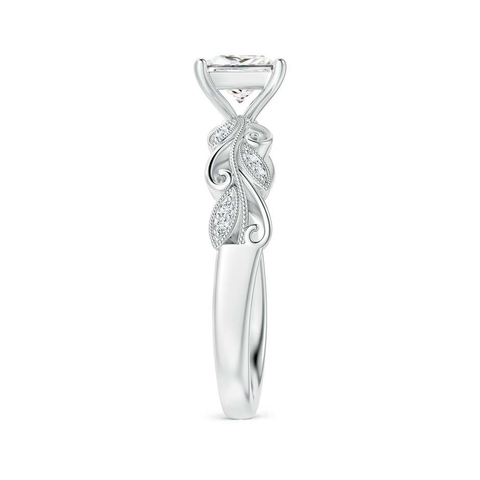 5.4mm GVS2 Vintage Inspired Princess-Cut Diamond Ring with Scrollwork in 18K White Gold side-2