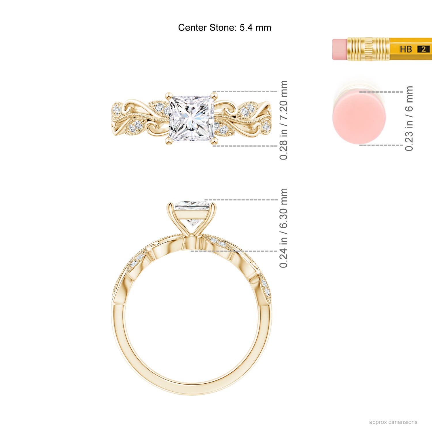 F-G, VS / 0.98 CT / 14 KT Yellow Gold