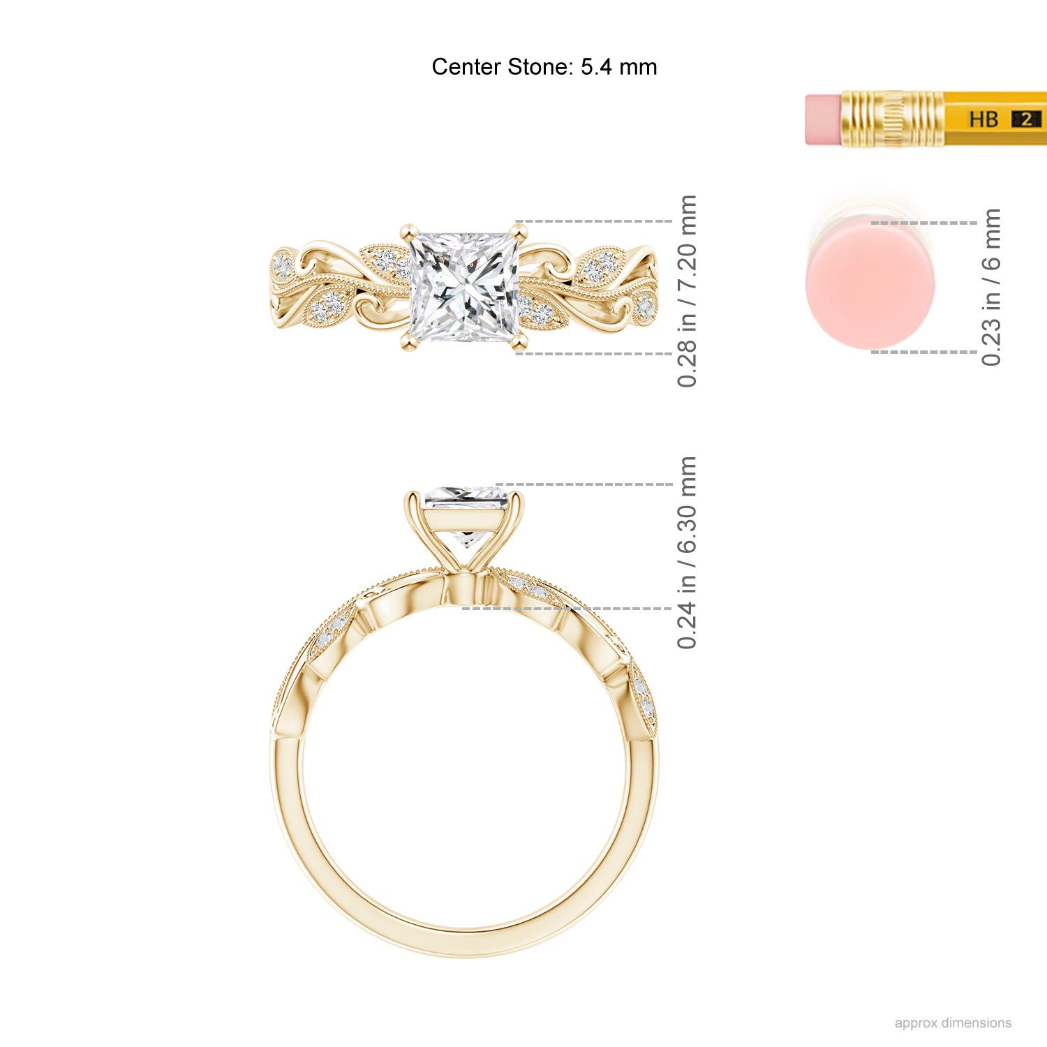 H, SI2 / 0.98 CT / 14 KT Yellow Gold