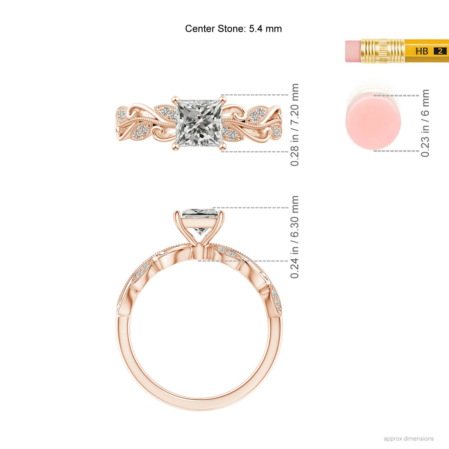 K, I3 / 0.98 CT / 14 KT Rose Gold