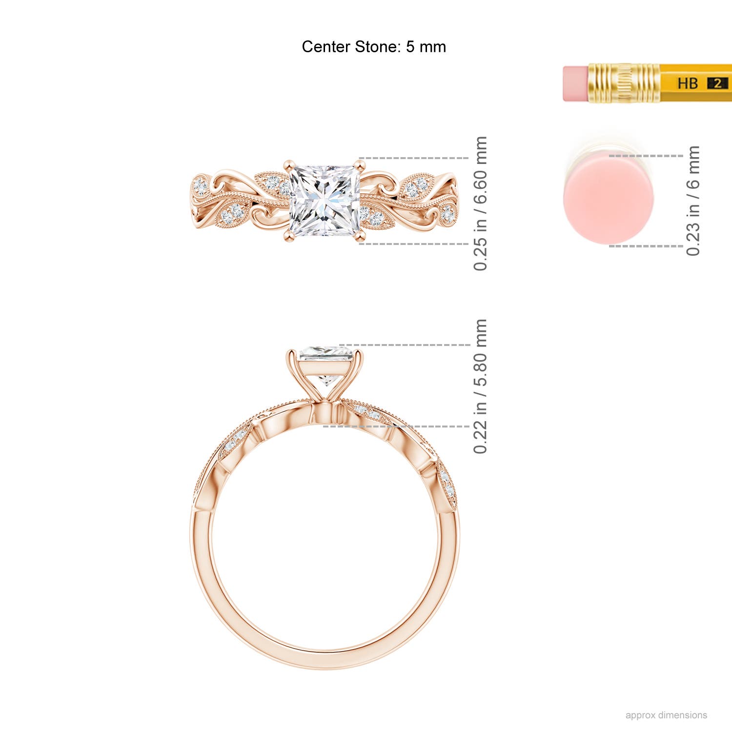 F-G, VS / 0.77 CT / 14 KT Rose Gold