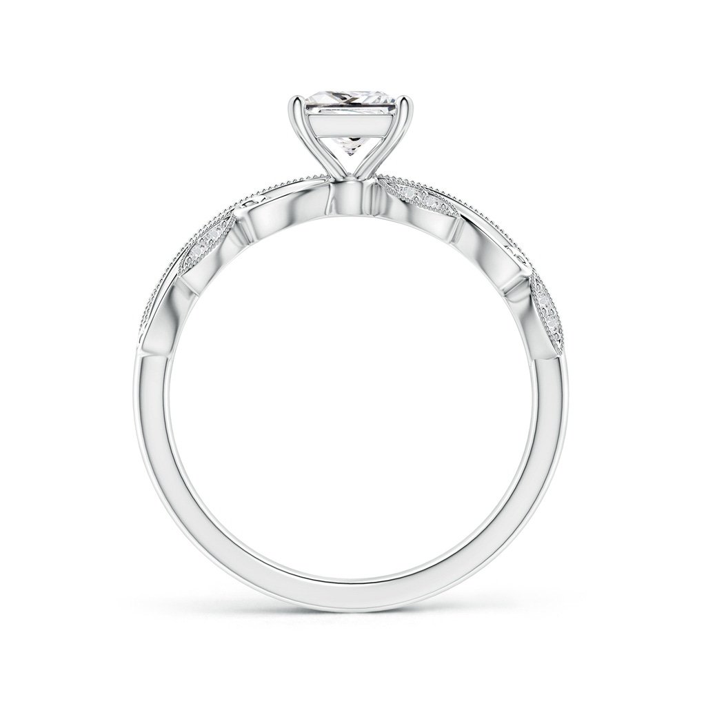 5mm HSI2 Vintage Inspired Princess-Cut Diamond Ring with Scrollwork in White Gold - side_1