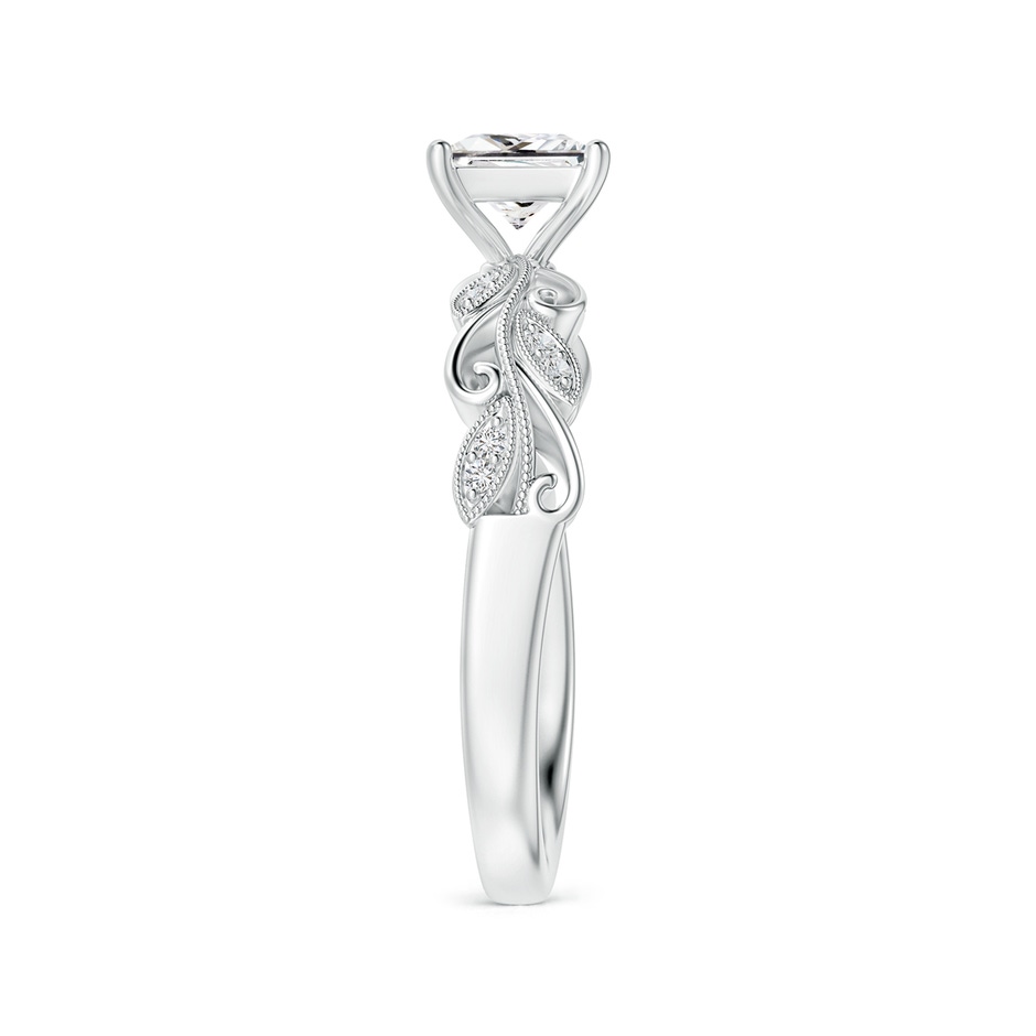 5mm HSI2 Vintage Inspired Princess-Cut Diamond Ring with Scrollwork in White Gold side-2