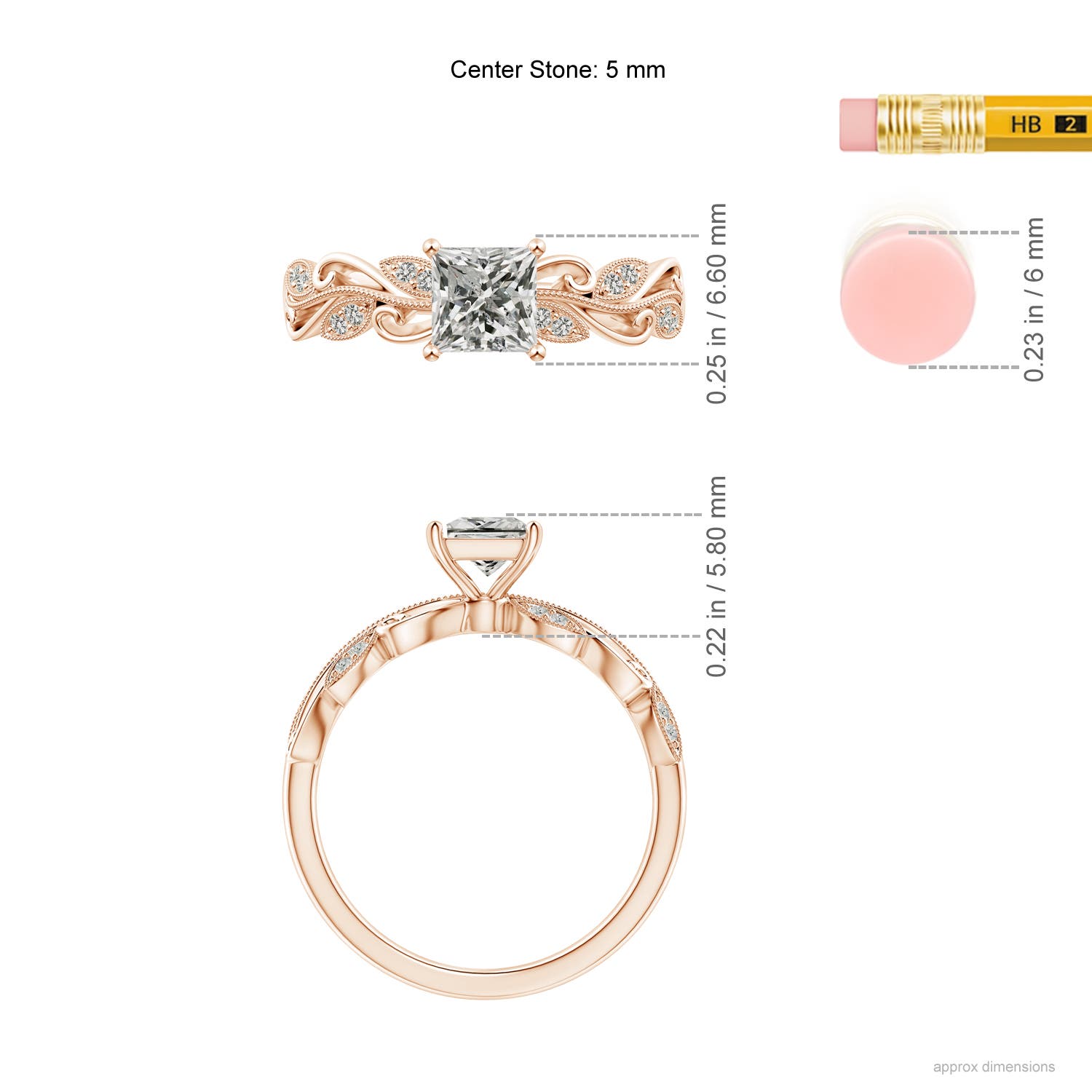 K, I3 / 0.77 CT / 14 KT Rose Gold