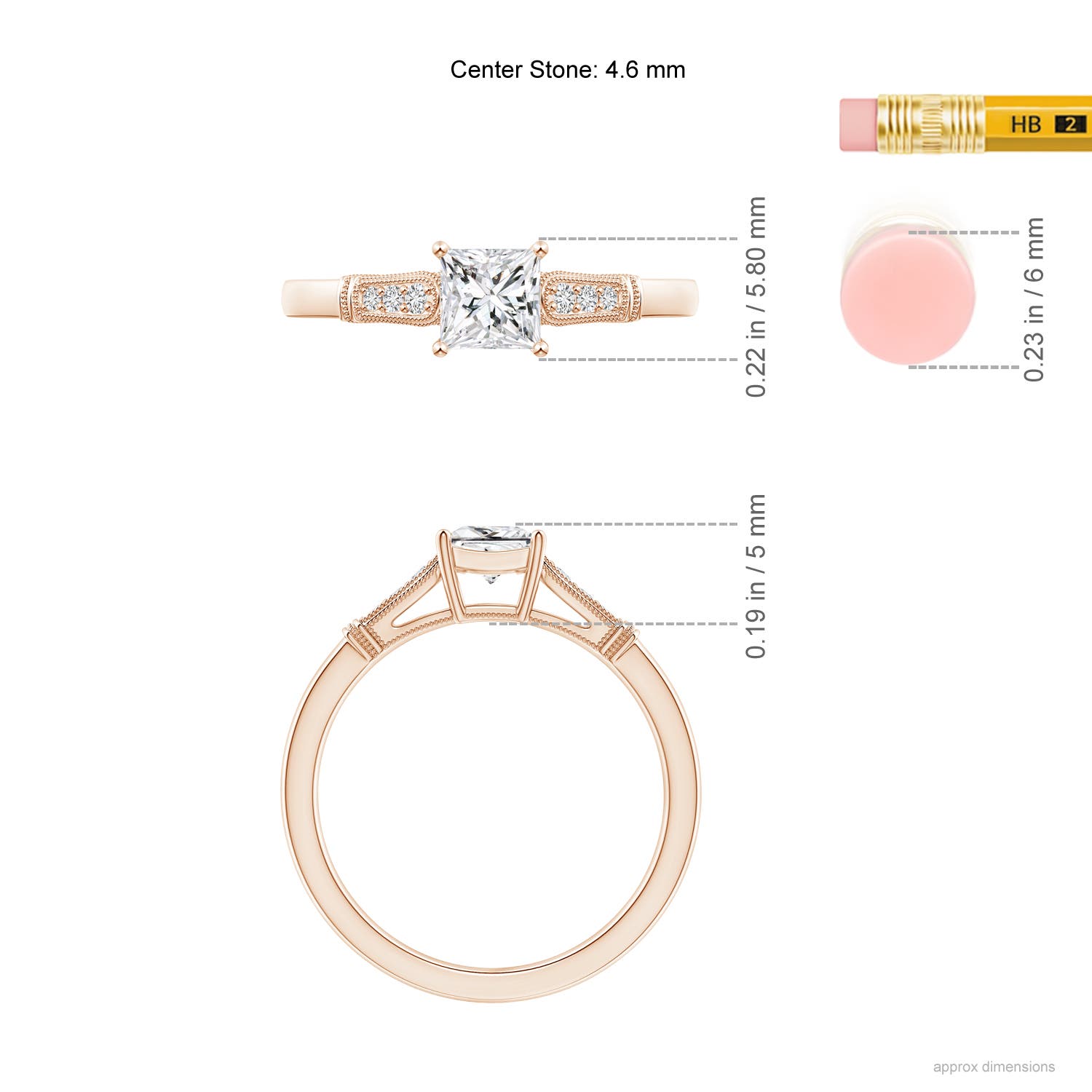 H, SI2 / 0.6 CT / 14 KT Rose Gold