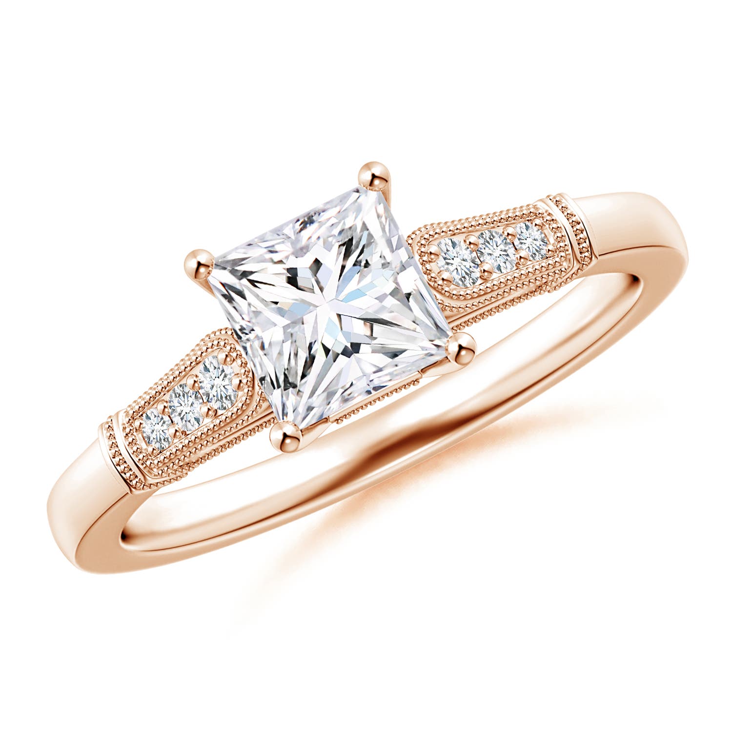 G, VS2 / 0.98 CT / 14 KT Rose Gold