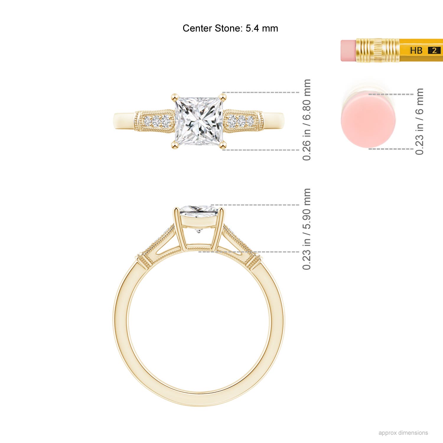 H, SI2 / 0.98 CT / 14 KT Yellow Gold