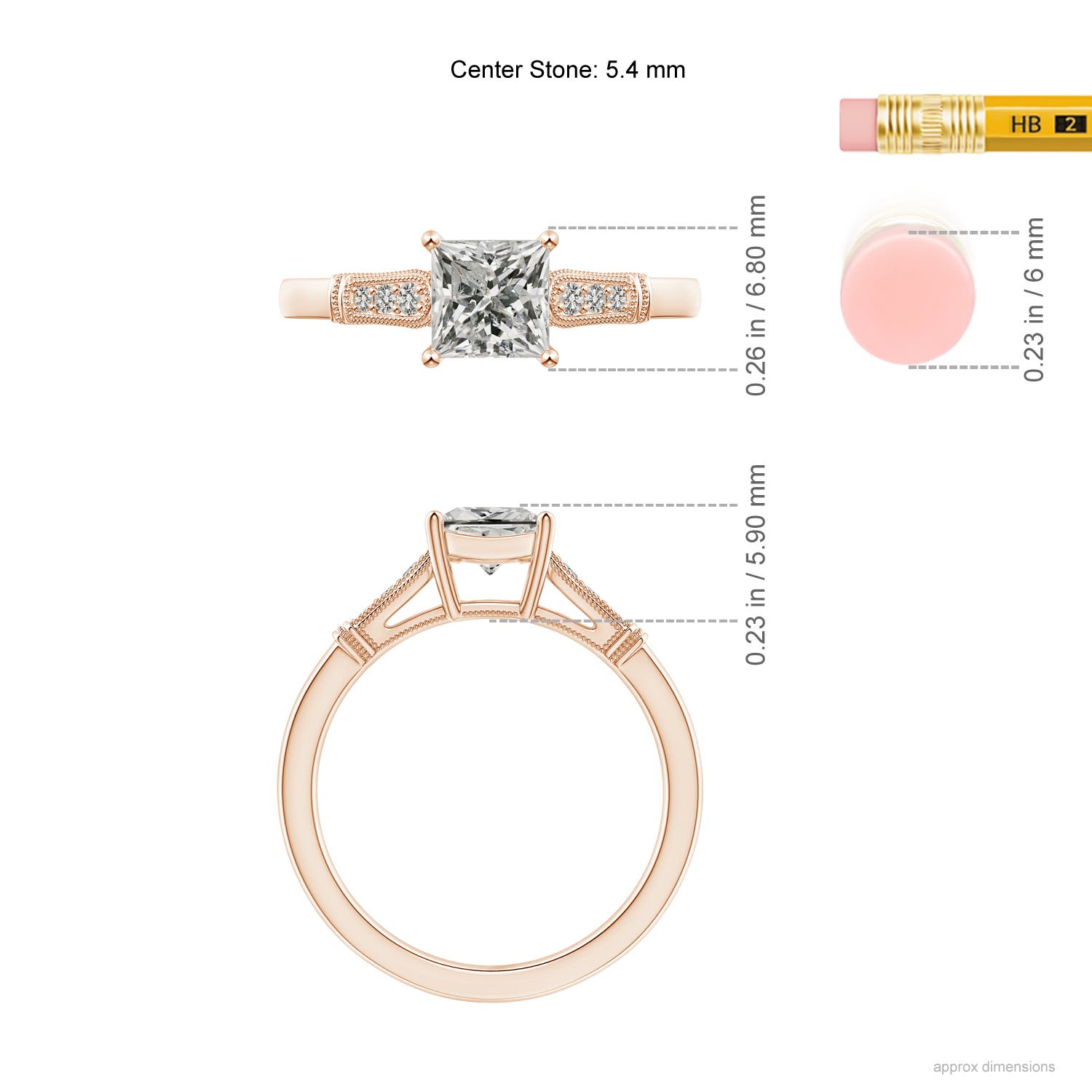 K, I3 / 0.98 CT / 14 KT Rose Gold