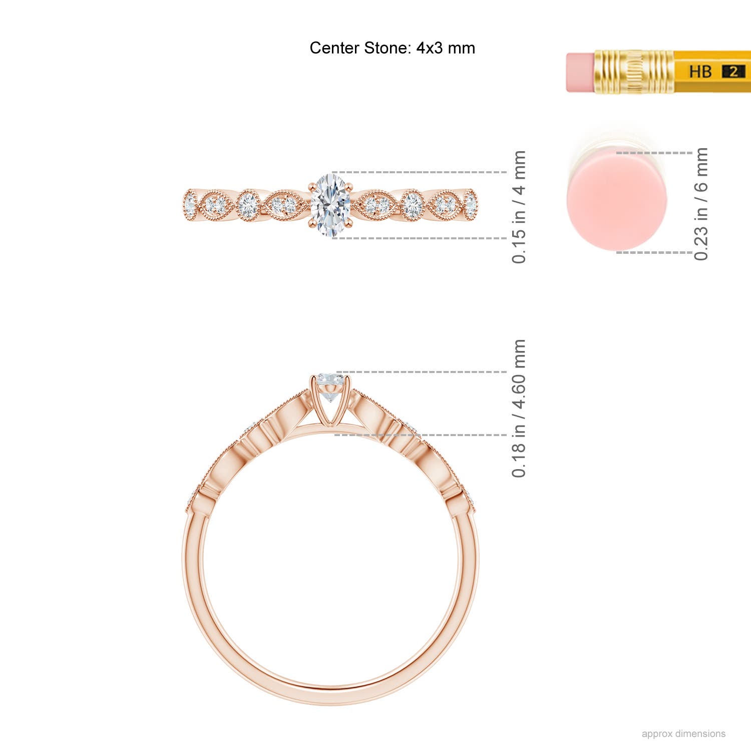 F-G, VS / 0.25 CT / 18 KT Rose Gold