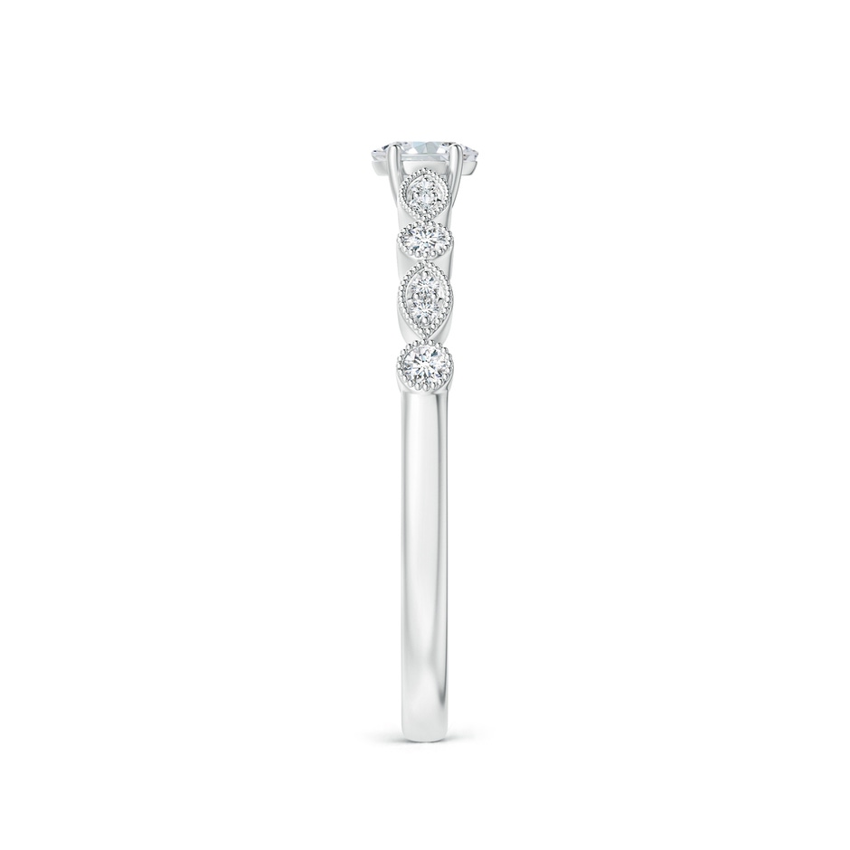 4x3mm GVS2 Vintage Inspired Oval Diamond Marquise and Dot Ring in White Gold side-2