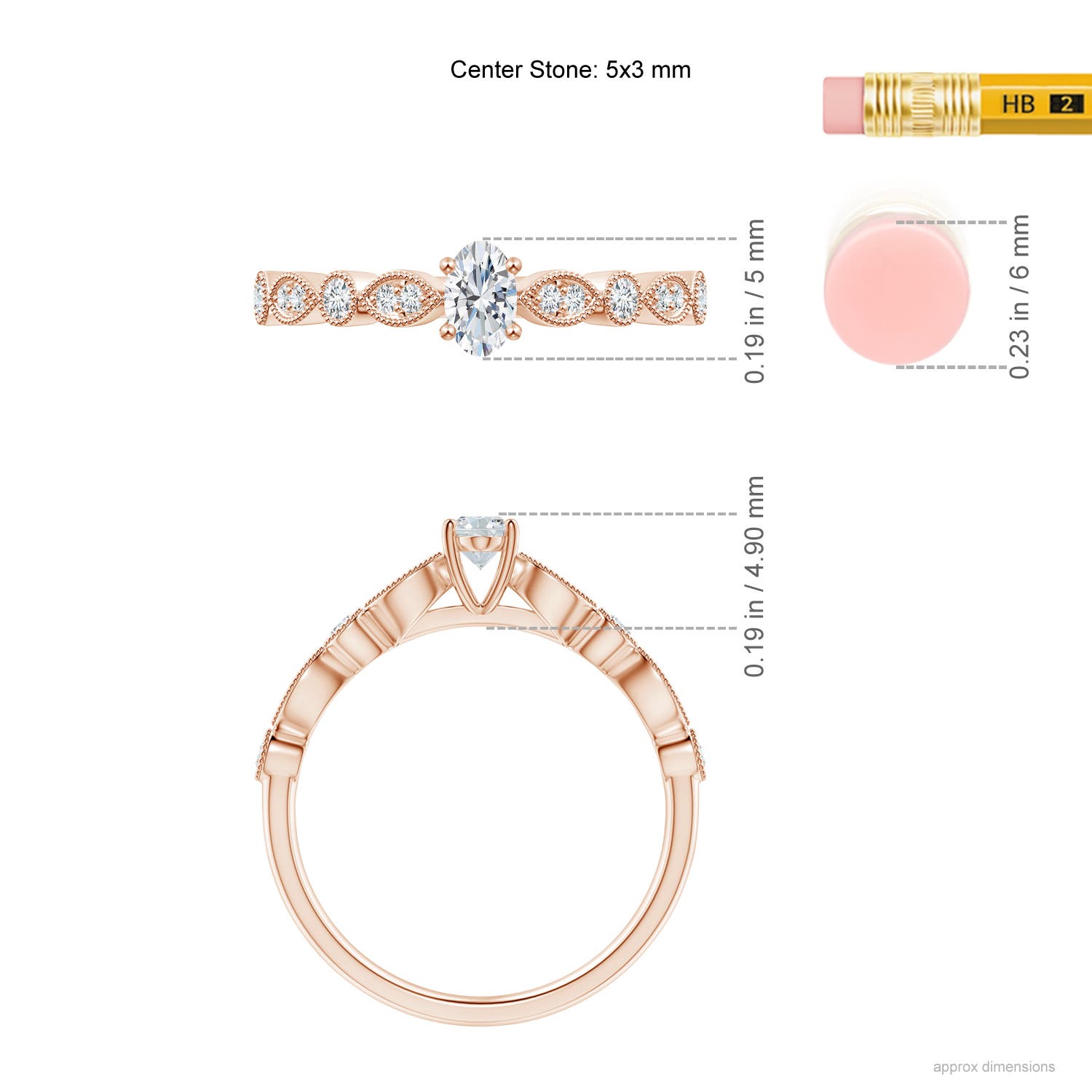 F-G, VS / 0.38 CT / 18 KT Rose Gold