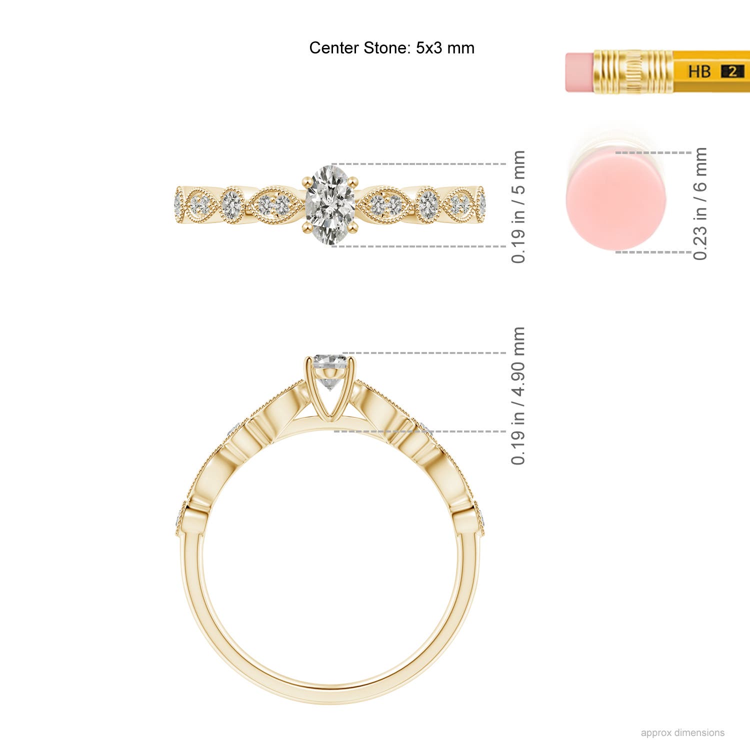 K, I3 / 0.38 CT / 14 KT Yellow Gold