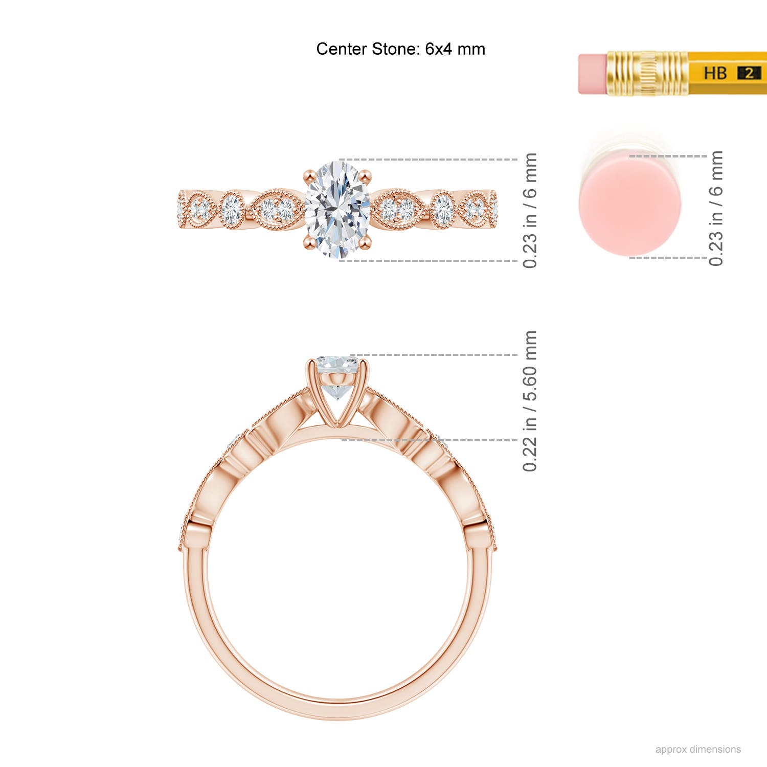 F-G, VS / 0.62 CT / 18 KT Rose Gold