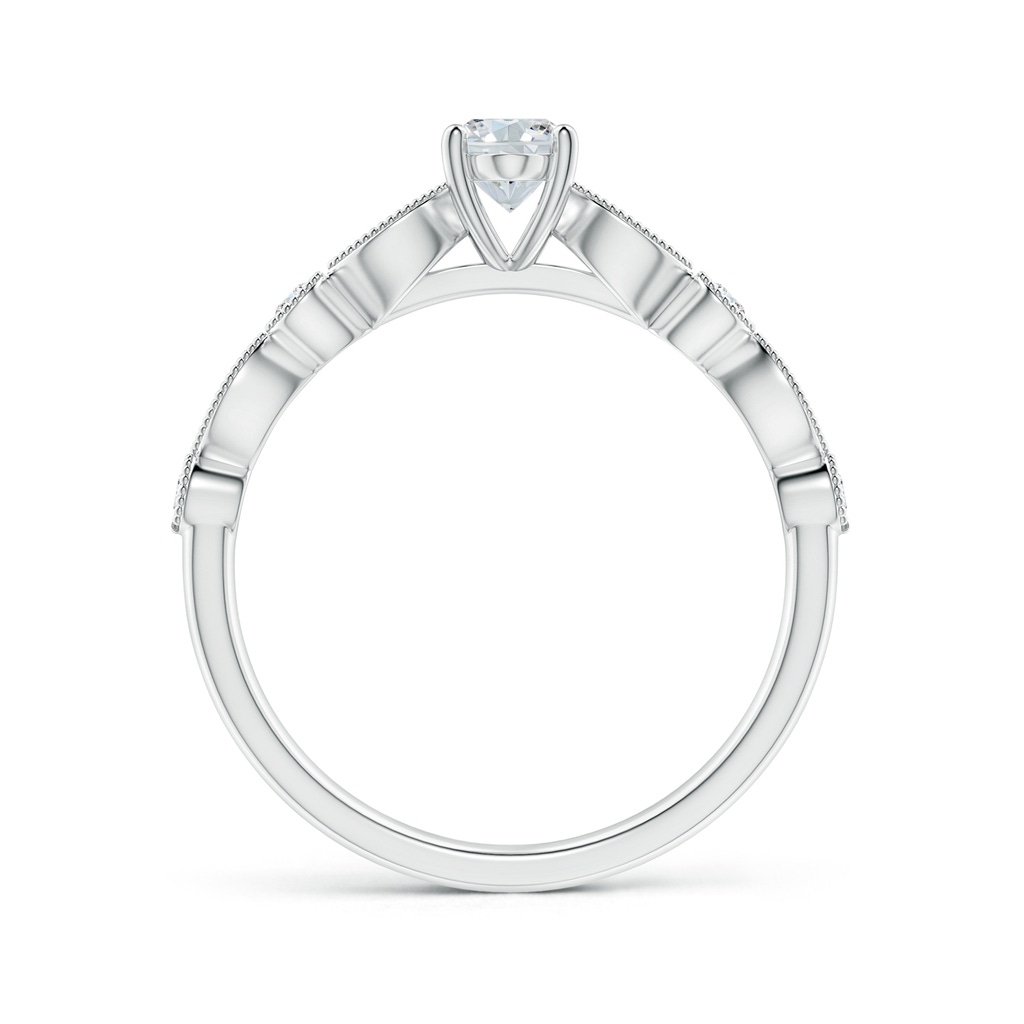 6x4mm GVS2 Vintage Inspired Oval Diamond Marquise and Dot Ring in White Gold - side_1