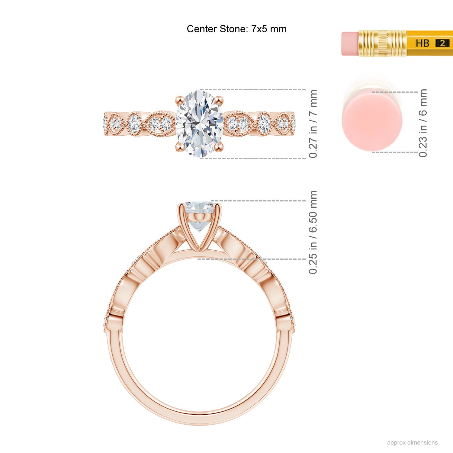 F-G, VS / 0.87 CT / 18 KT Rose Gold