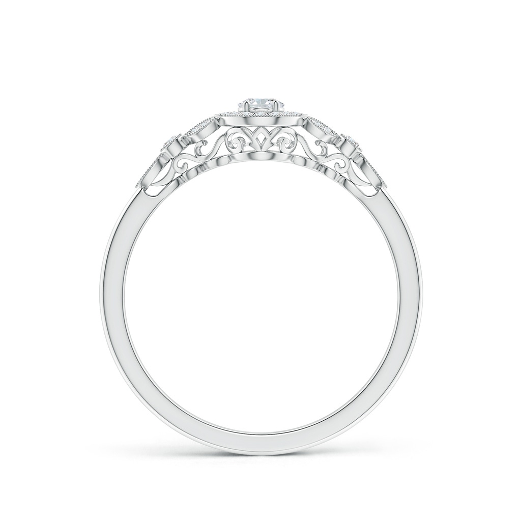 4x3mm GVS2 Vintage Inspired Oval Diamond Halo Engagement Ring in White Gold - side_1