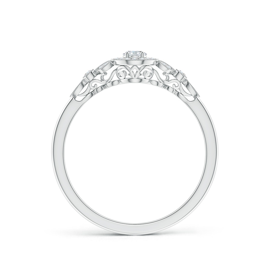 4x3mm GVS2 Vintage Inspired Oval Diamond Halo Engagement Ring in White Gold side-1
