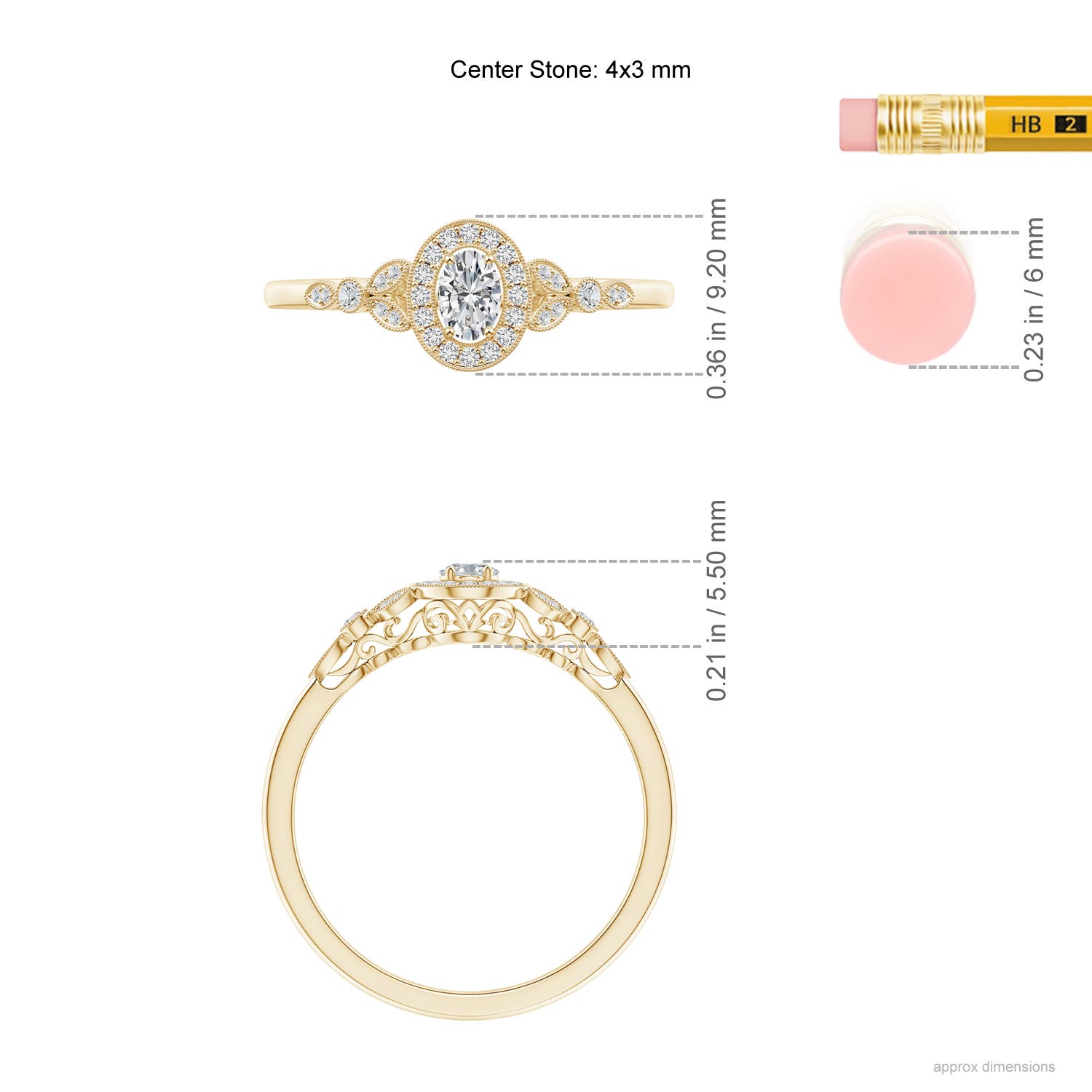 H, SI2 / 0.33 CT / 14 KT Yellow Gold