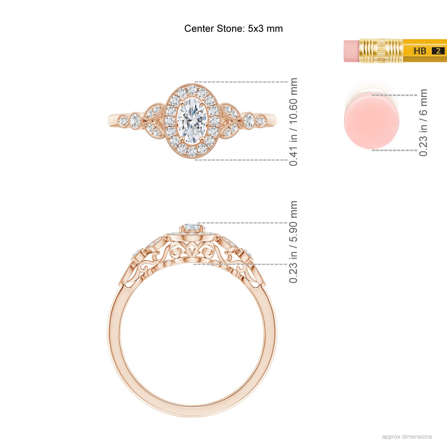 F-G, VS / 0.49 CT / 14 KT Rose Gold