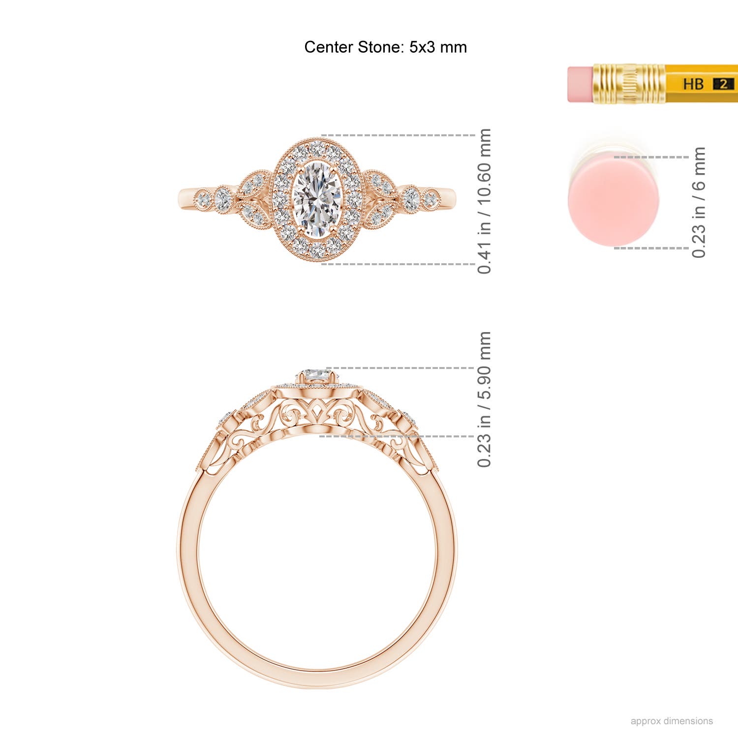 I-J, I1-I2 / 0.49 CT / 14 KT Rose Gold