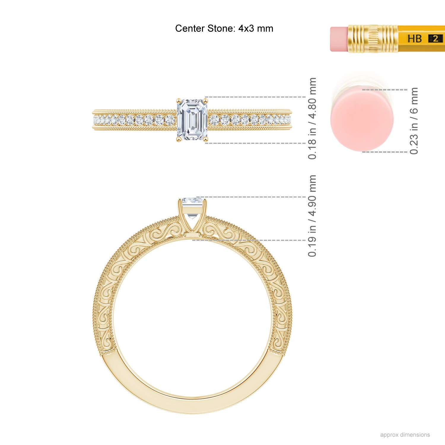 F-G, VS / 0.39 CT / 14 KT Yellow Gold