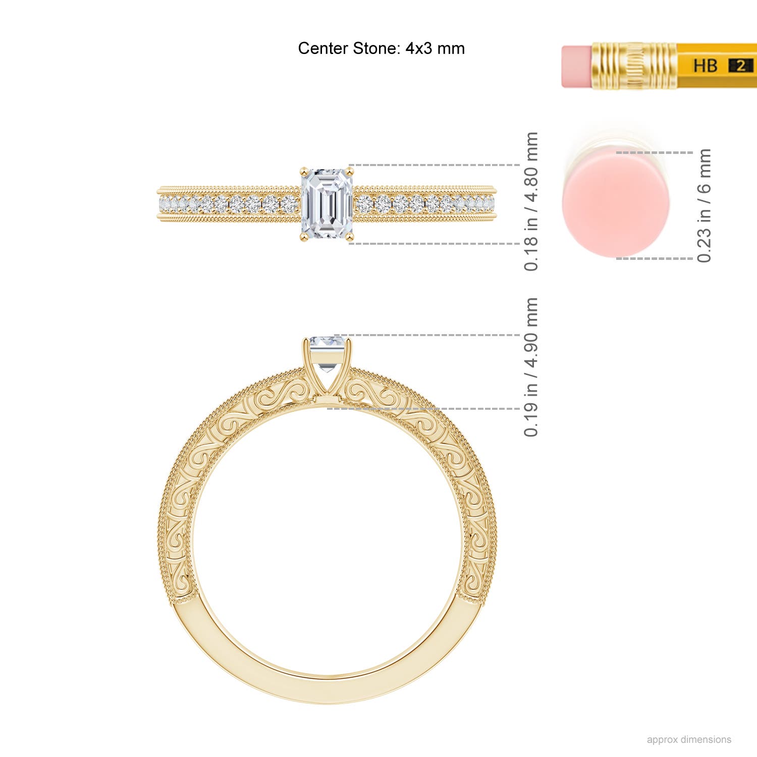 H, SI2 / 0.39 CT / 14 KT Yellow Gold