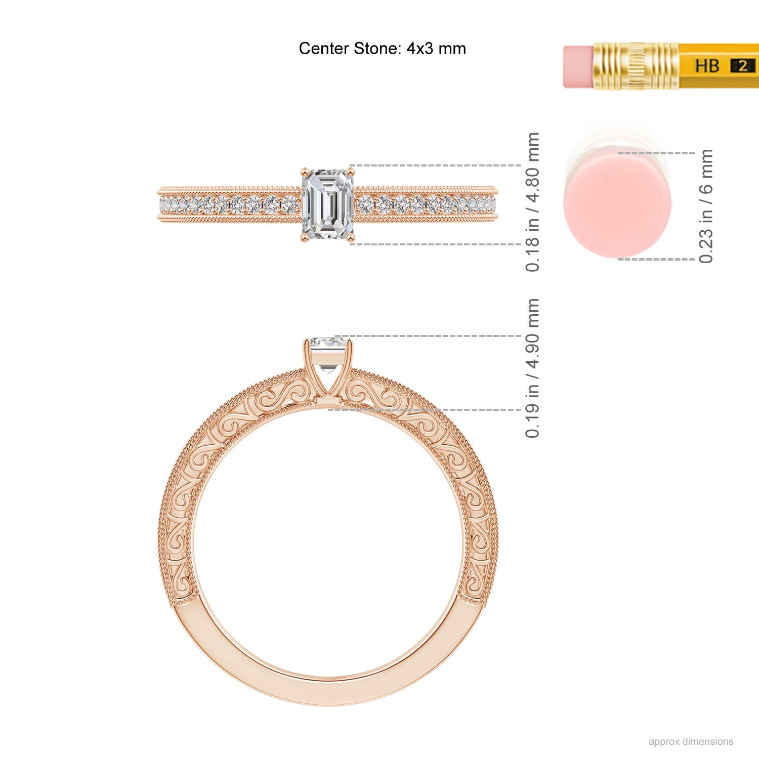 I-J, I1-I2 / 0.39 CT / 14 KT Rose Gold