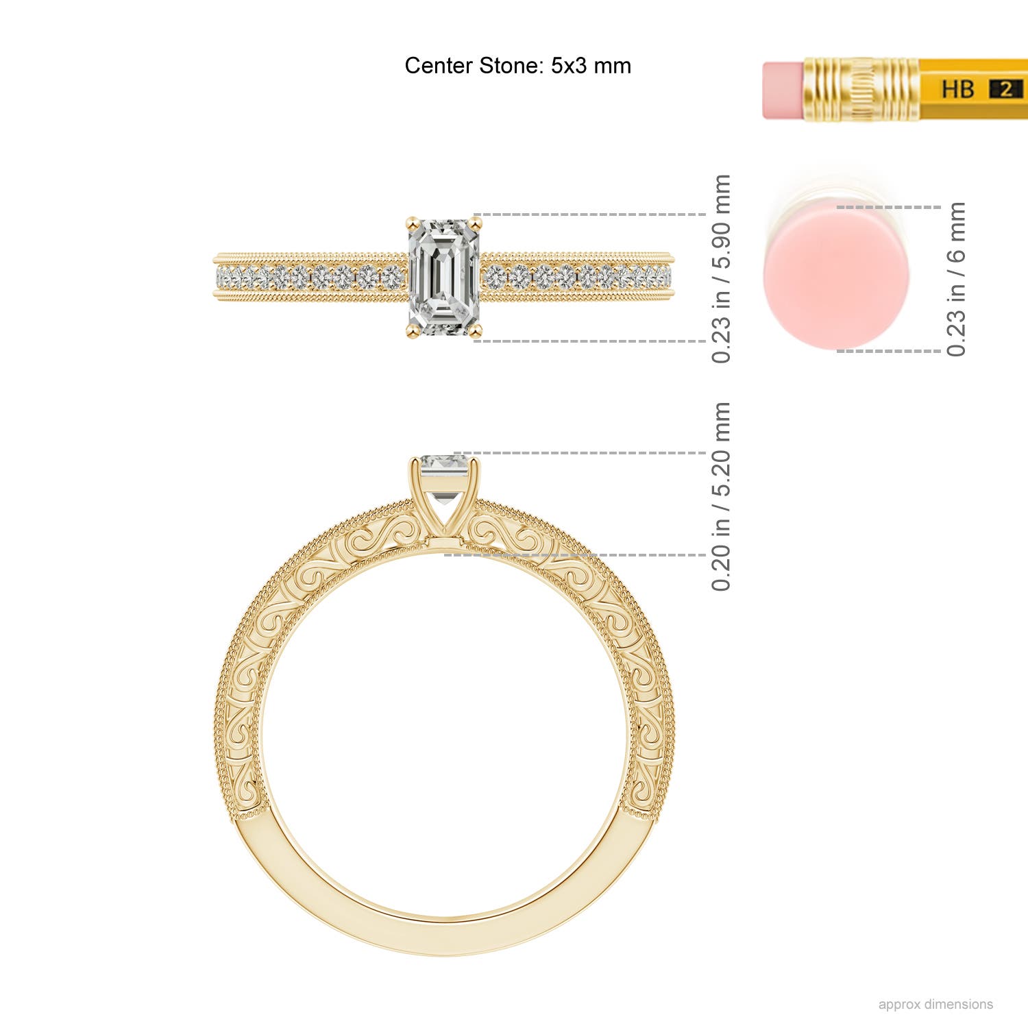 K, I3 / 0.51 CT / 14 KT Yellow Gold