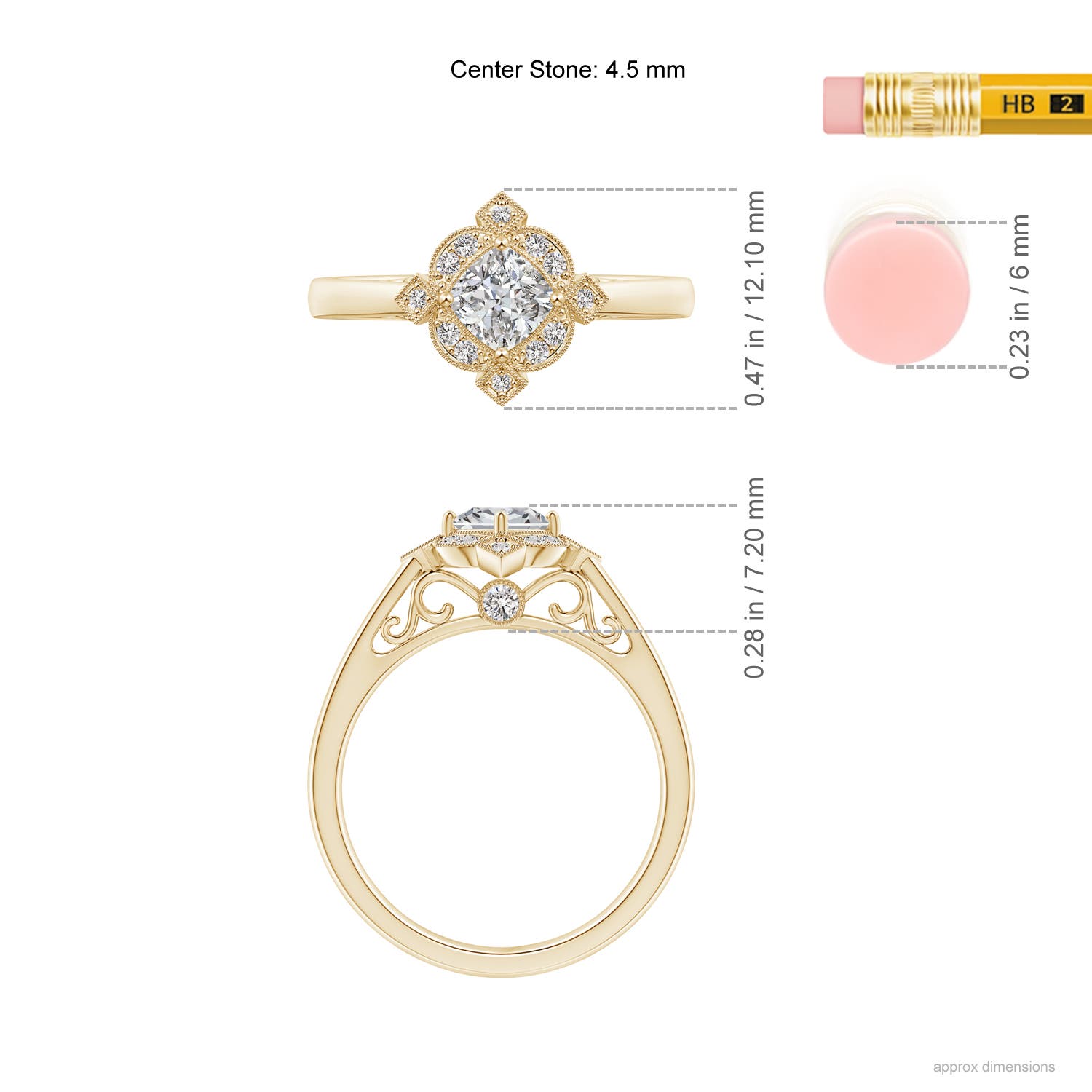 I-J, I1-I2 / 0.51 CT / 14 KT Yellow Gold