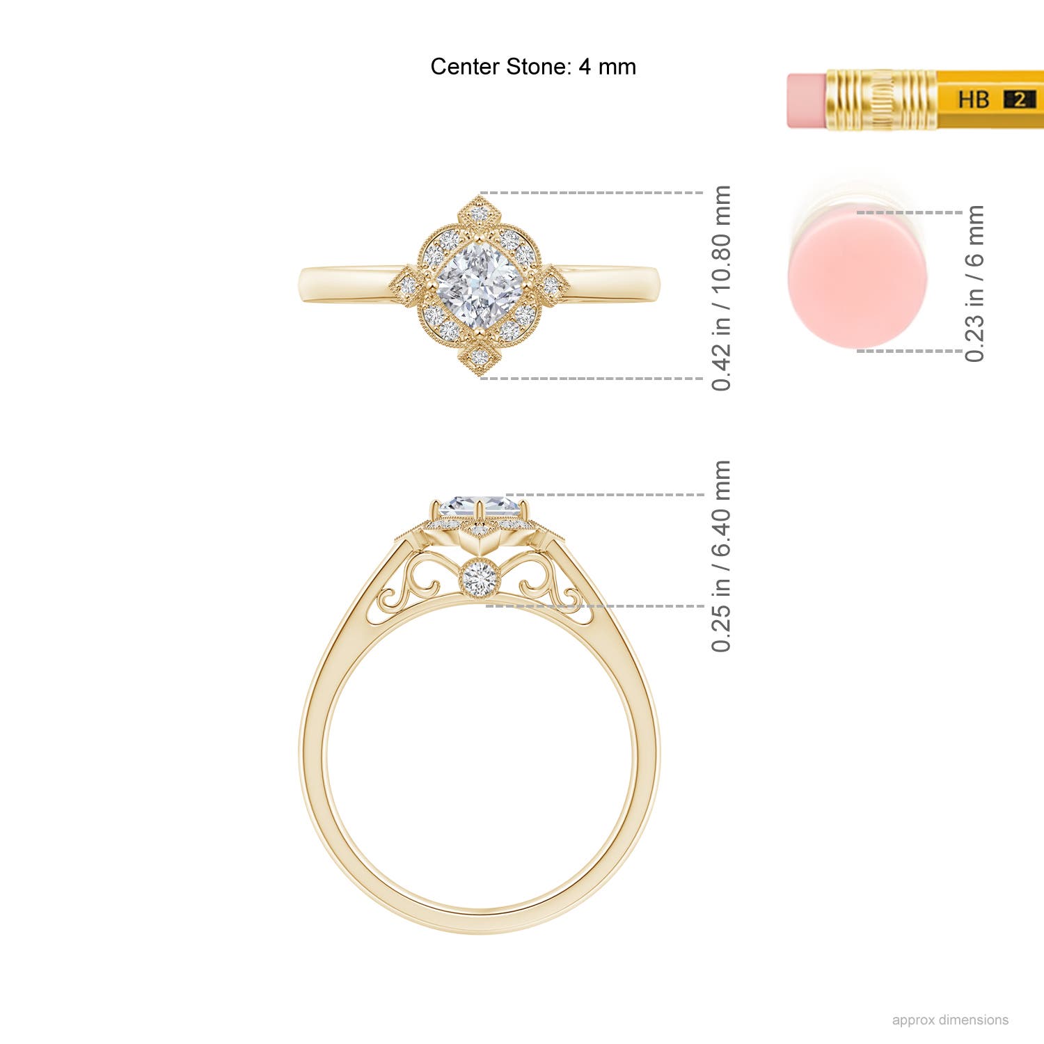 H, SI2 / 0.37 CT / 14 KT Yellow Gold