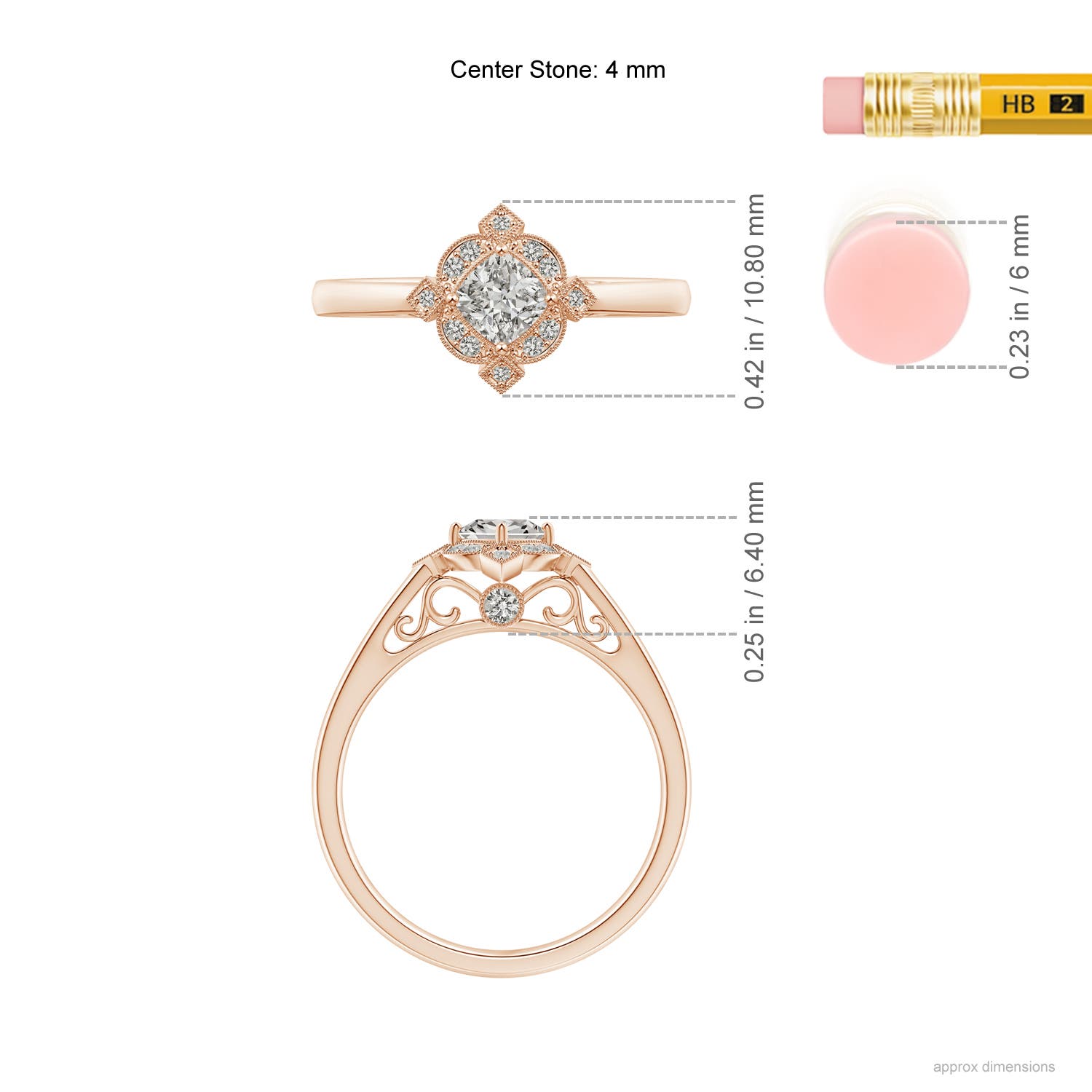 K, I3 / 0.37 CT / 14 KT Rose Gold