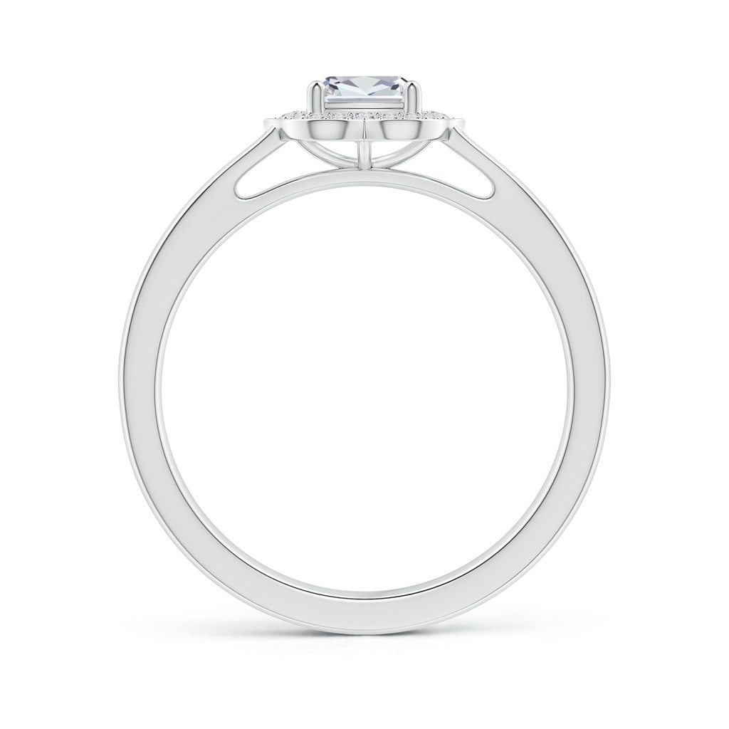 4.5mm HSI2 Art Deco Style Cushion Diamond Halo Engagement Ring in White Gold Side-1