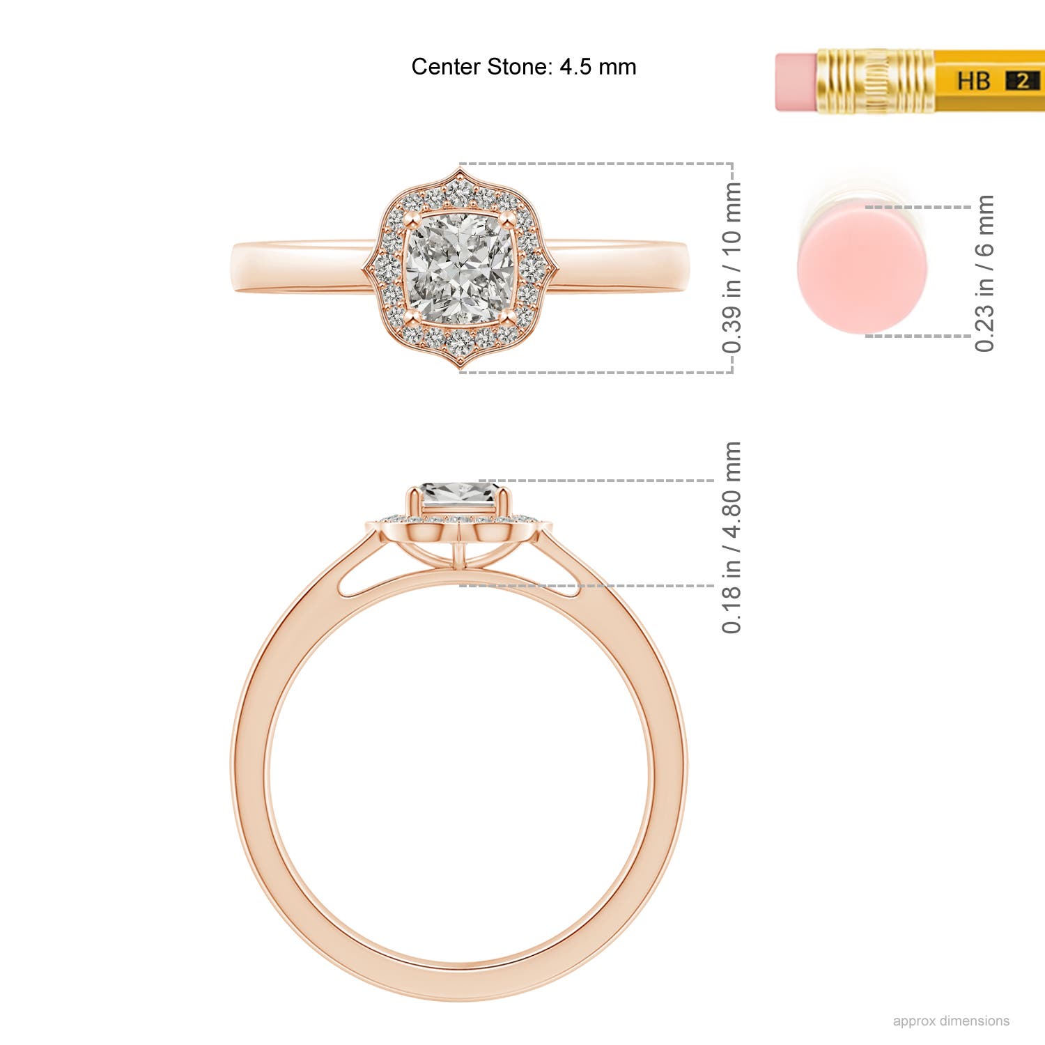 K, I3 / 0.48 CT / 14 KT Rose Gold