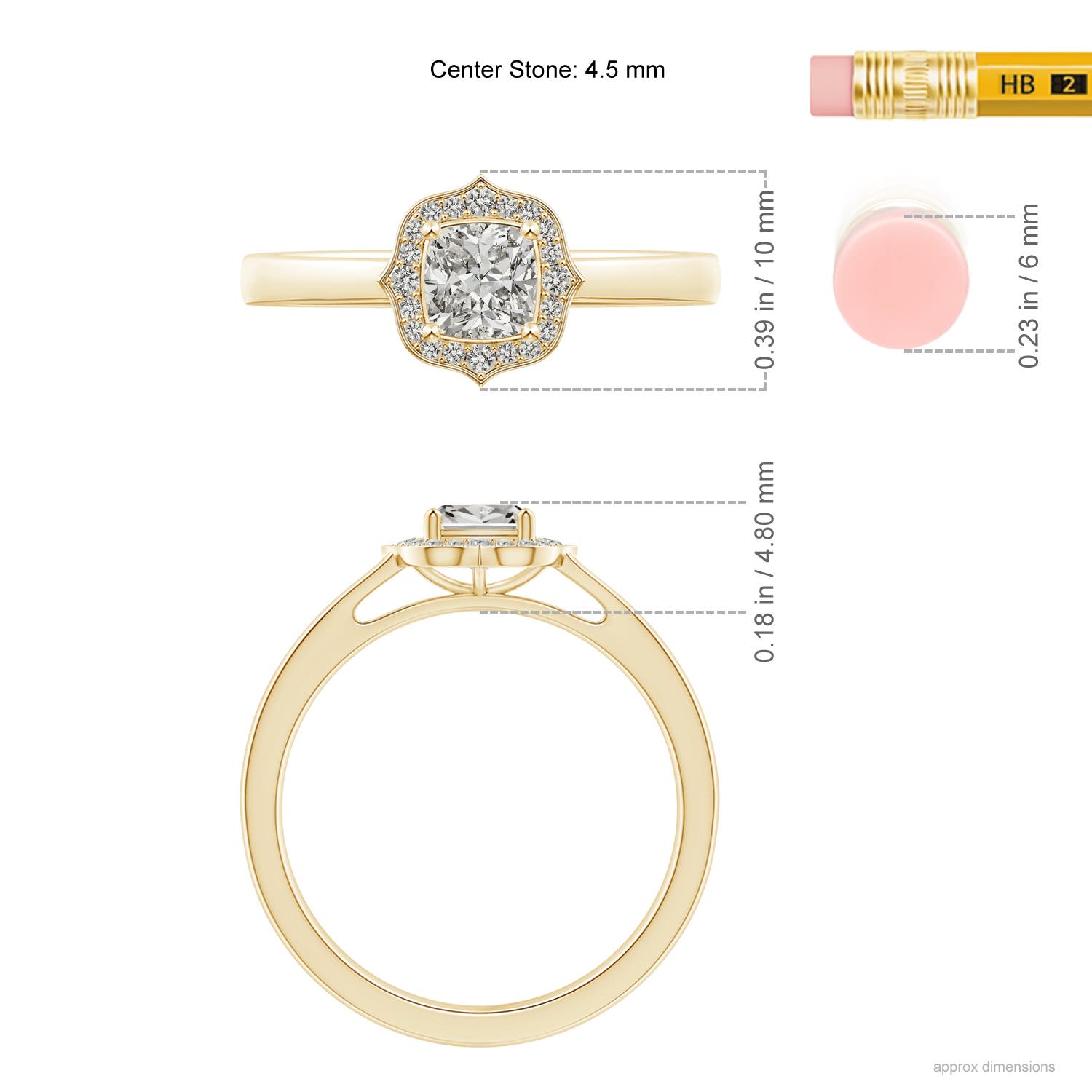 K, I3 / 0.48 CT / 14 KT Yellow Gold