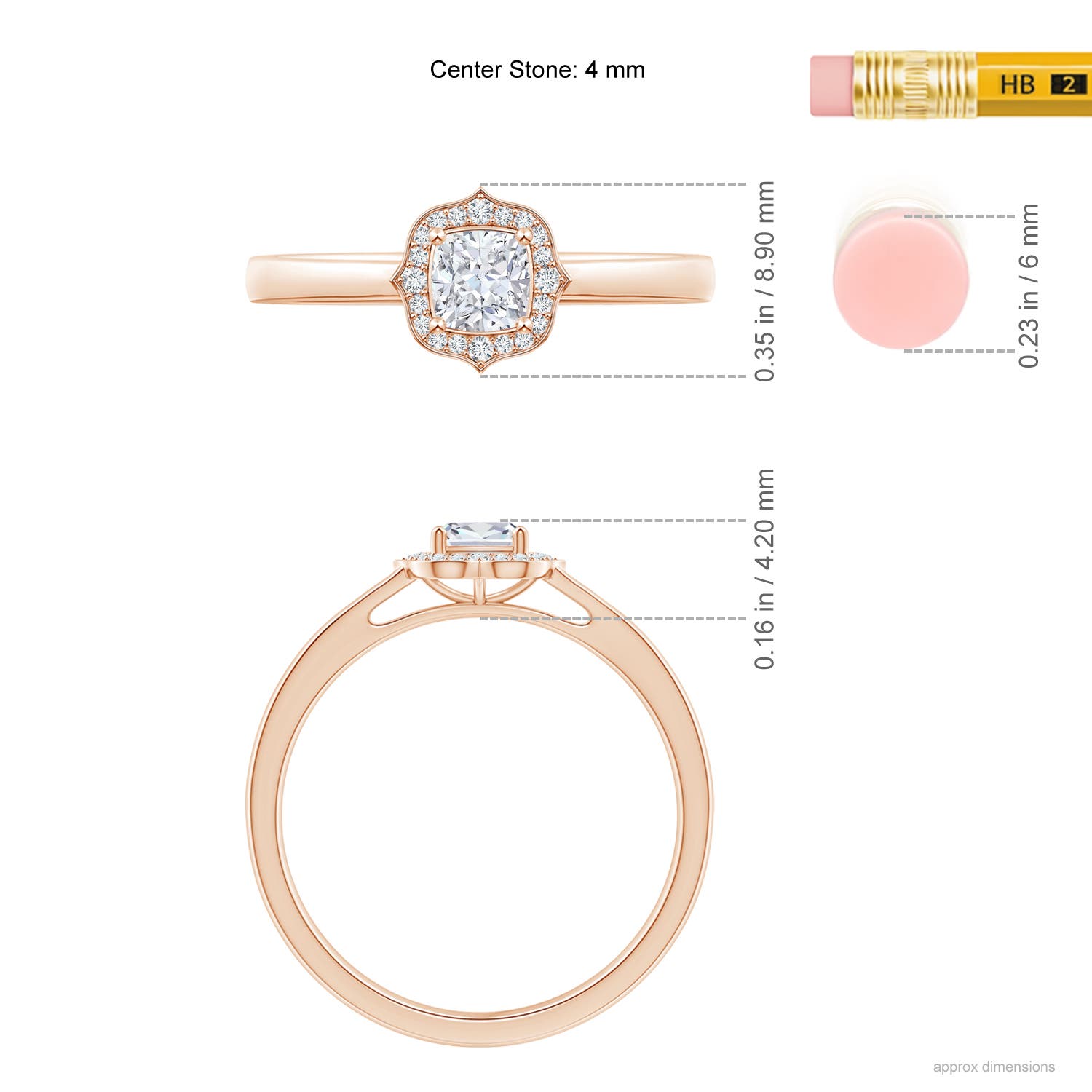 G, VS2 / 0.34 CT / 14 KT Rose Gold