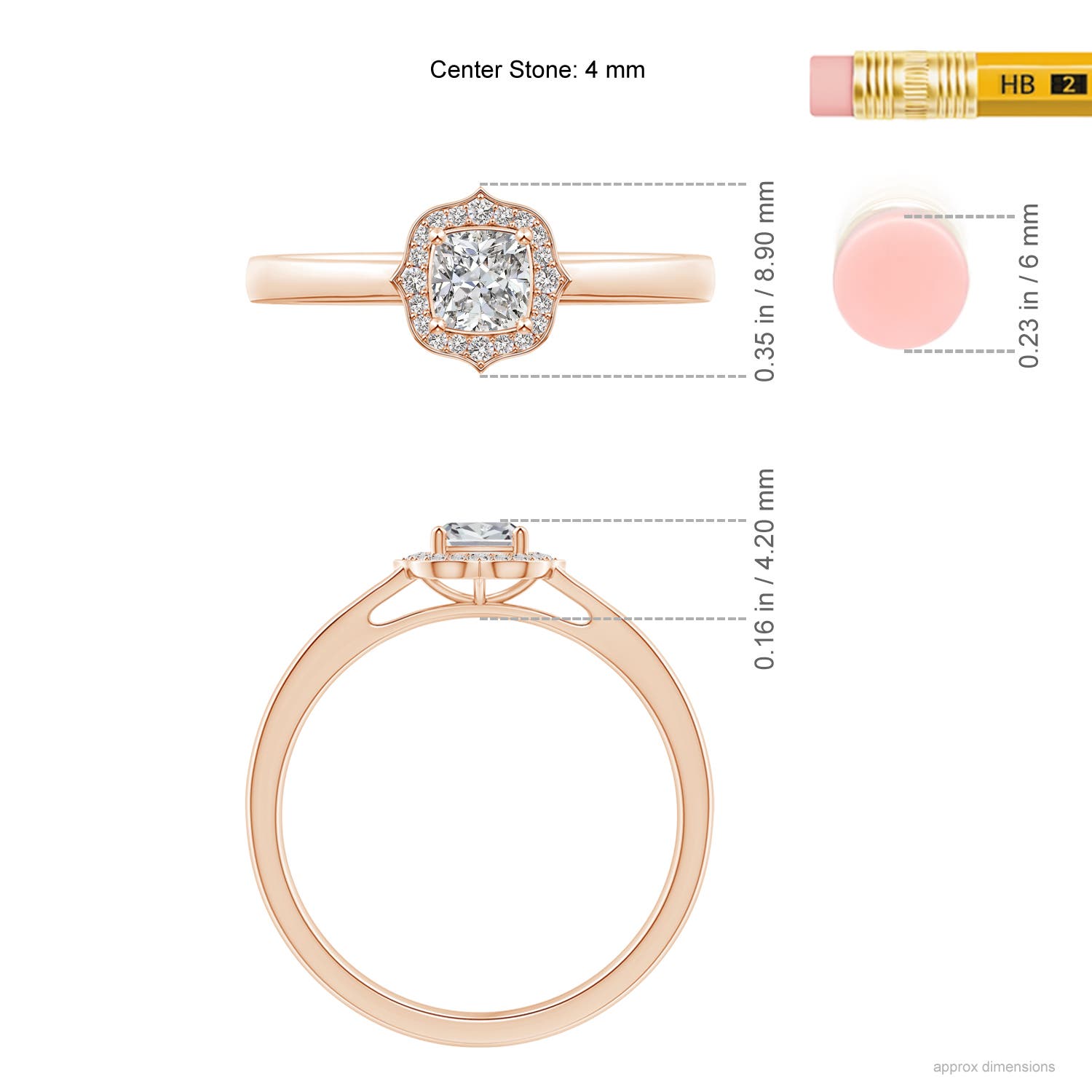 I-J, I1-I2 / 0.34 CT / 14 KT Rose Gold