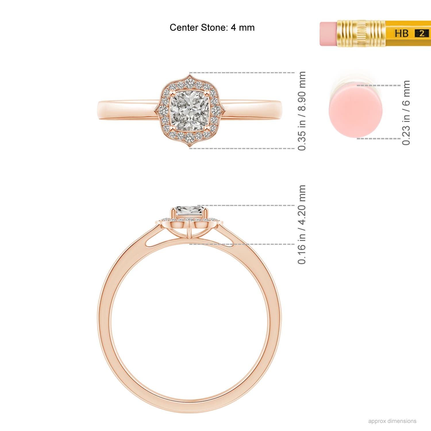 K, I3 / 0.34 CT / 14 KT Rose Gold