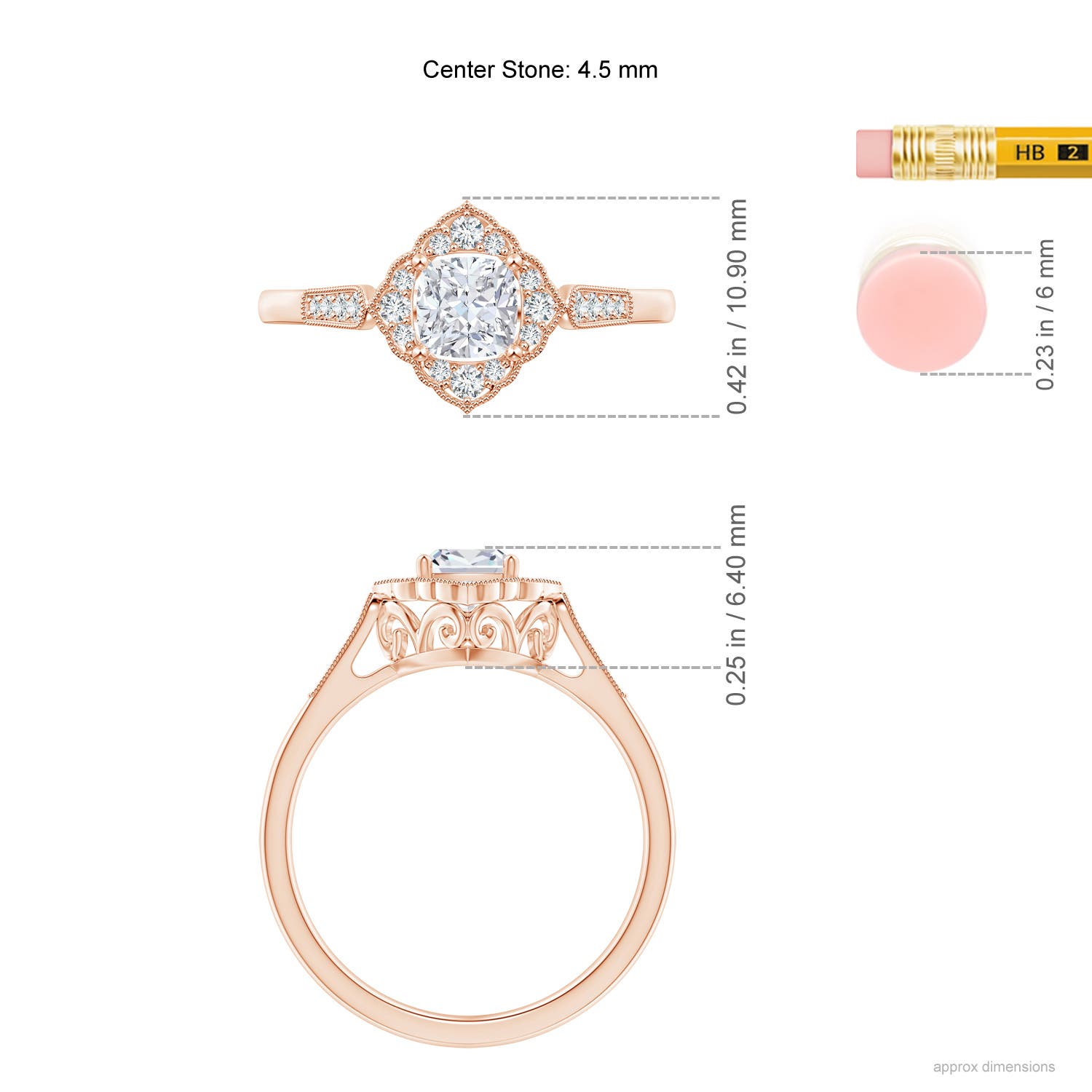 F-G, VS / 0.51 CT / 14 KT Rose Gold