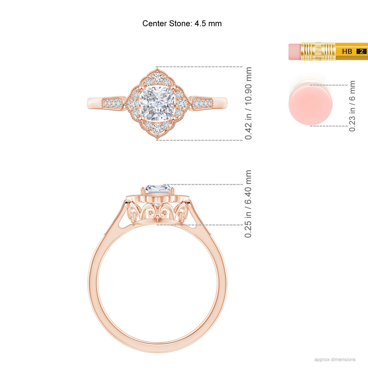 H, SI2 / 0.5 CT / 14 KT Rose Gold