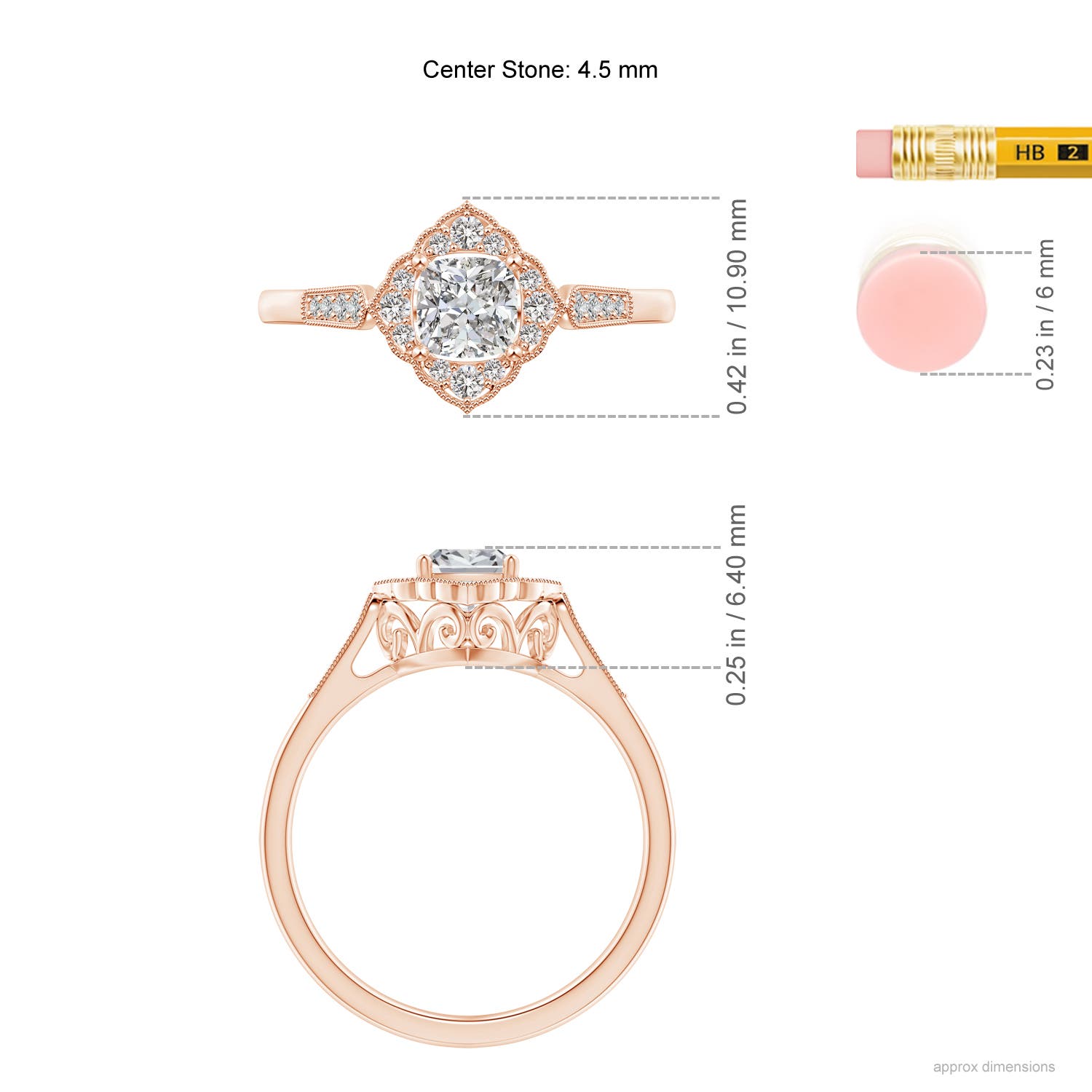 I-J, I1-I2 / 0.5 CT / 14 KT Rose Gold