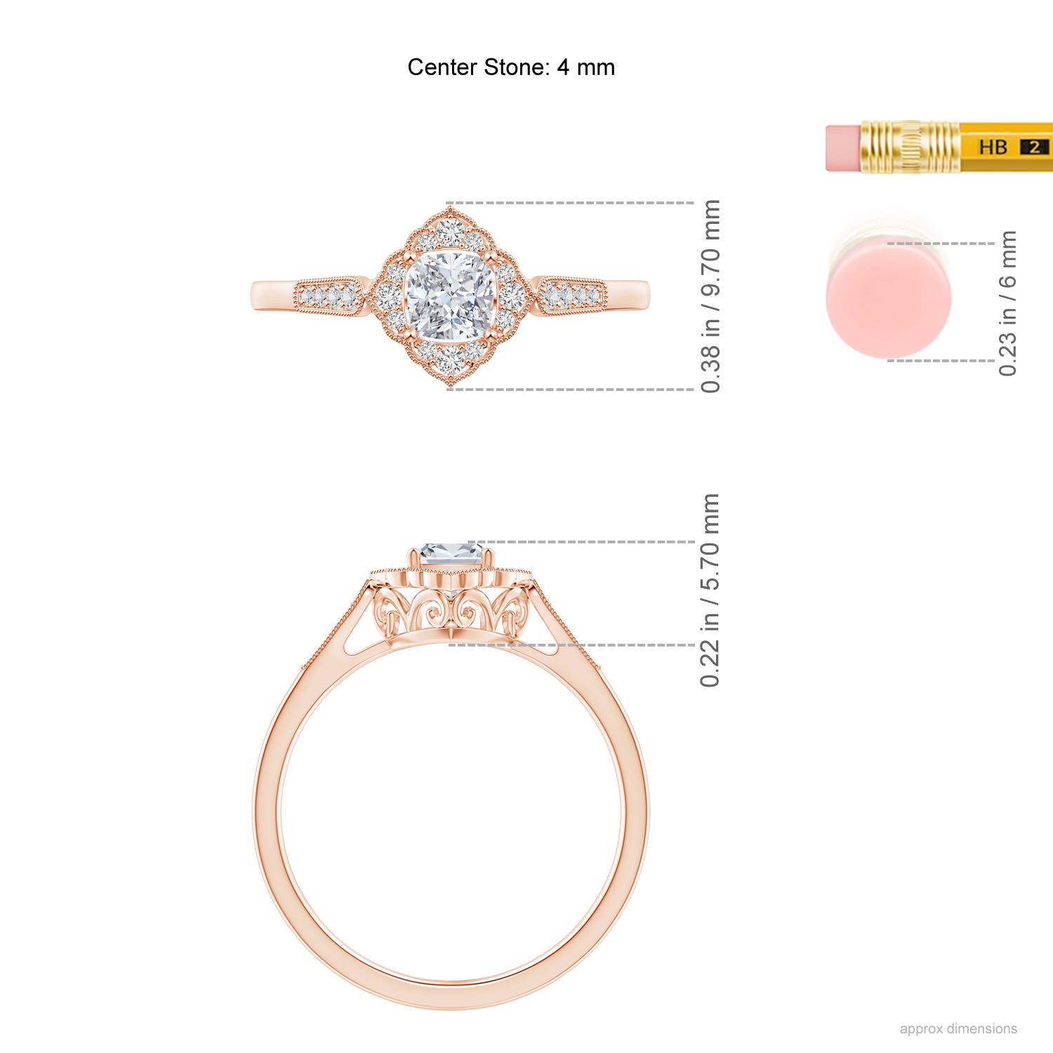 H, SI2 / 0.36 CT / 14 KT Rose Gold