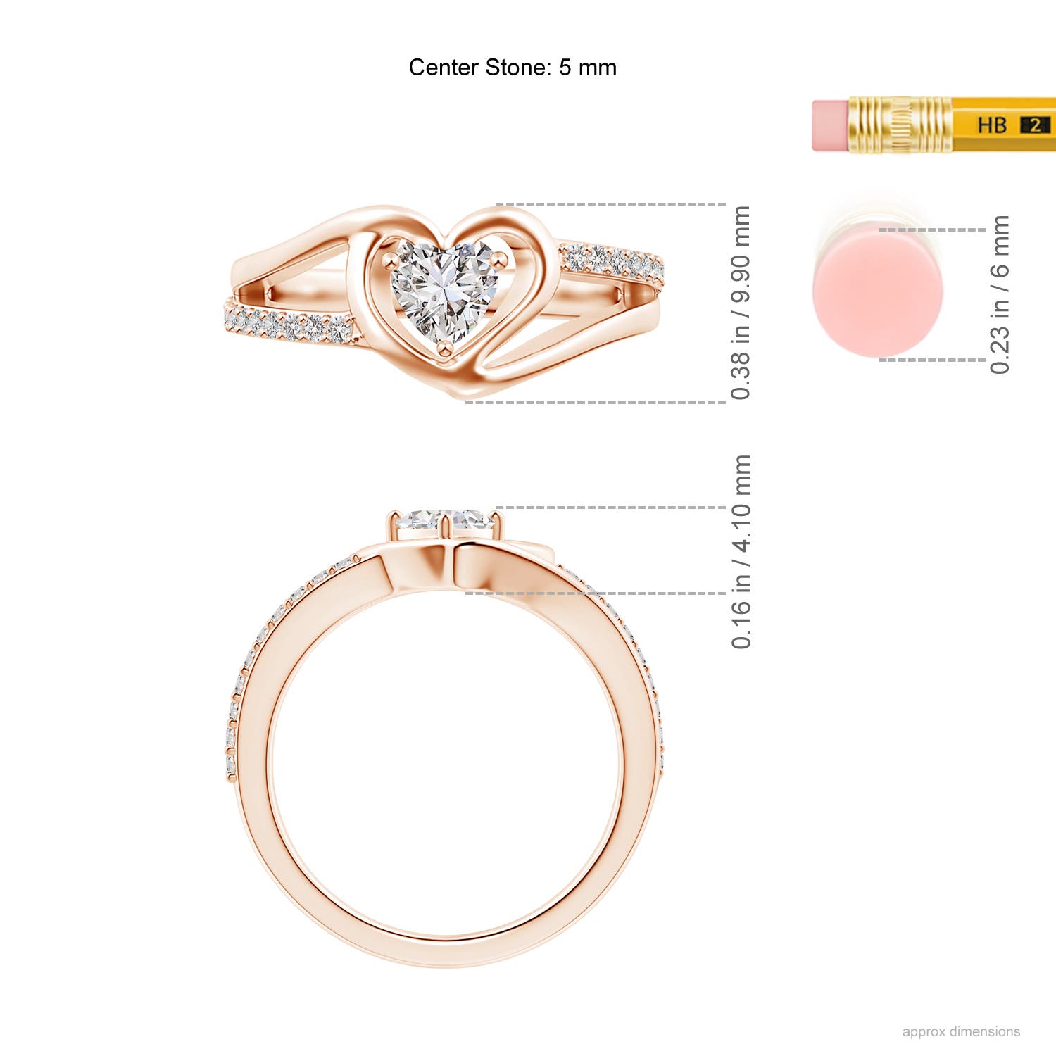 I-J, I1-I2 / 0.61 CT / 14 KT Rose Gold